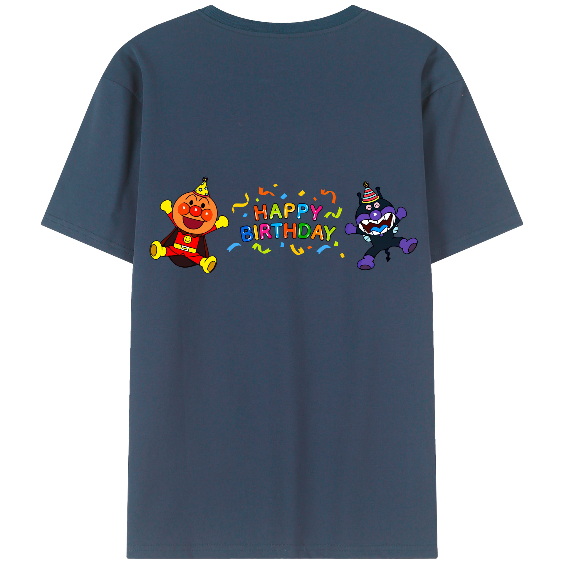 （画像用） アンパンマン Anpanman 綿100％ メンズ半袖Tシャツ（バックプリント） 通気性