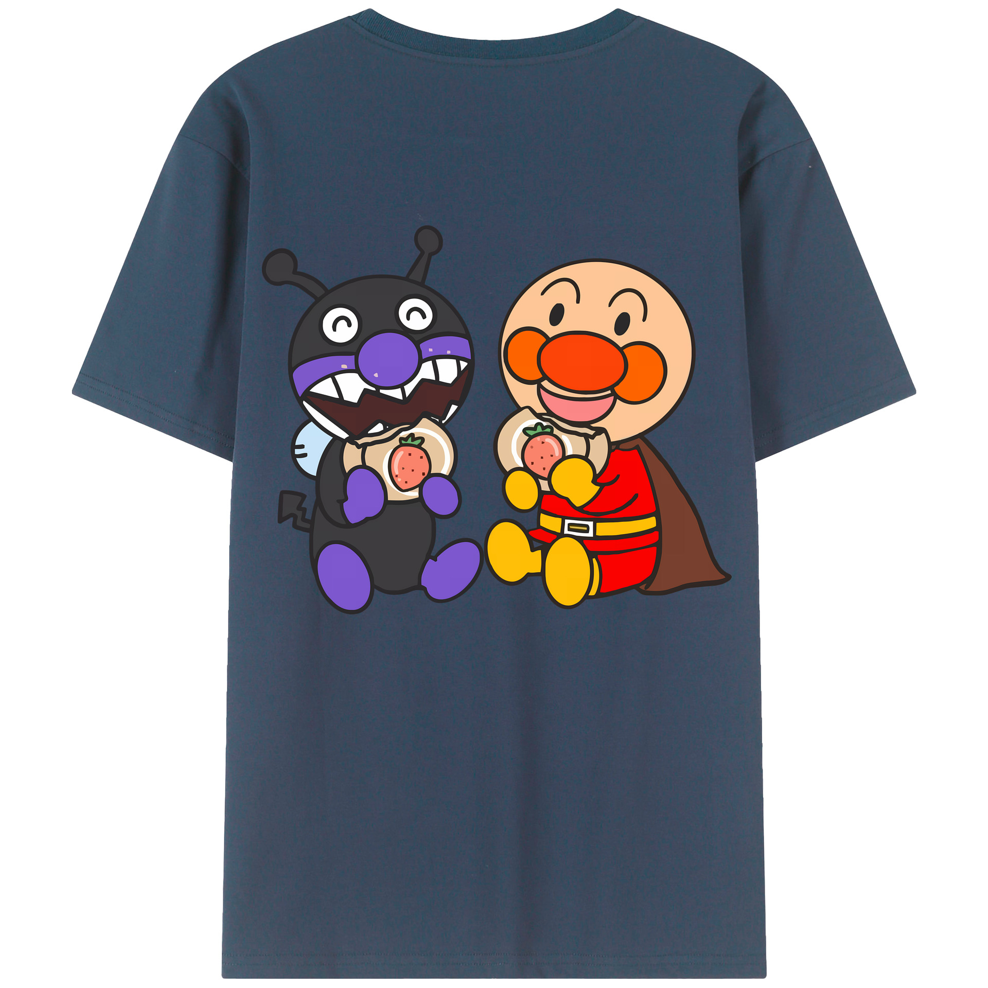 （画像用） アンパンマン Anpanman 綿100％ メンズ半袖Tシャツ（バックプリント） 通気性