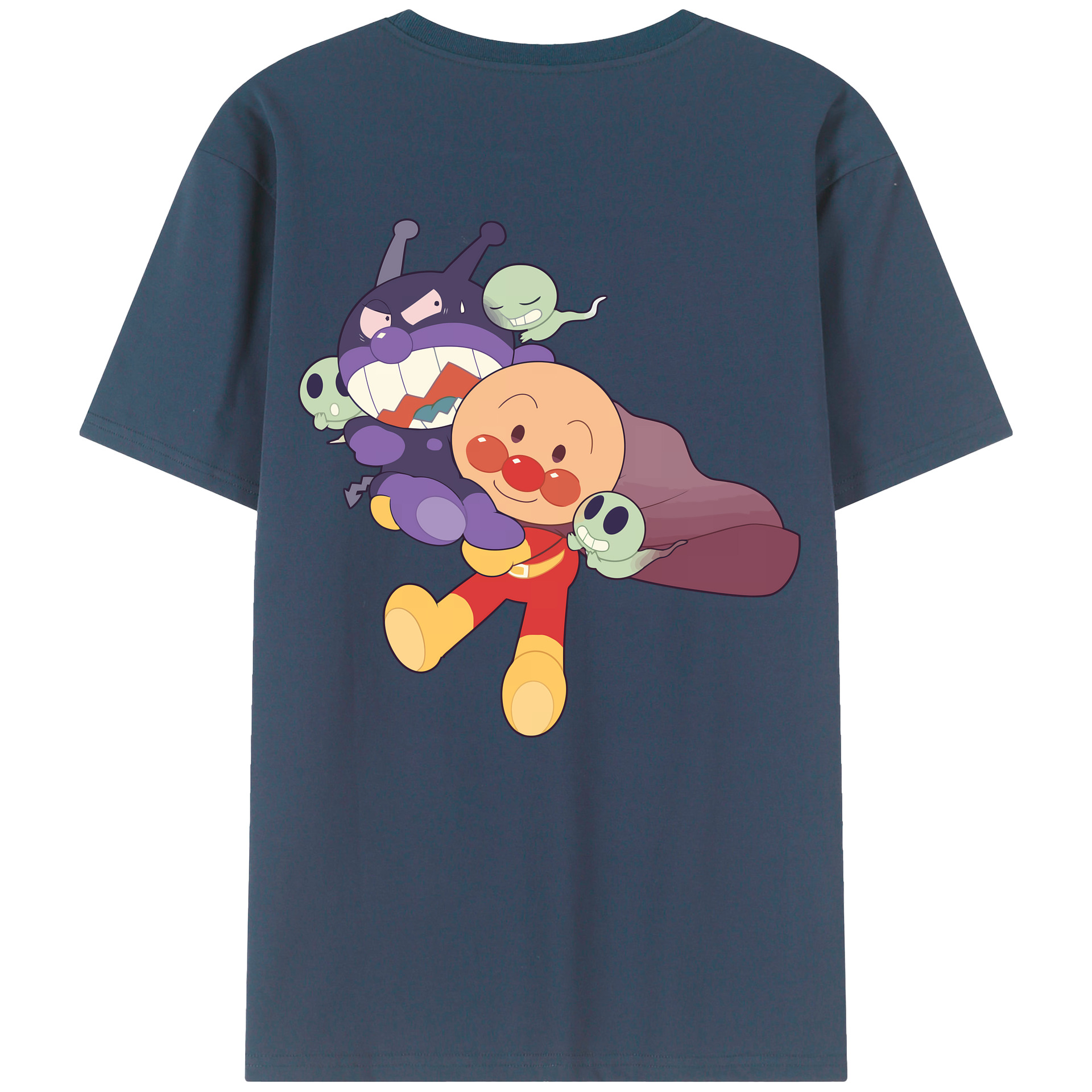 （画像用） アンパンマン Anpanman 綿100％ メンズ半袖Tシャツ（バックプリント） 通気性