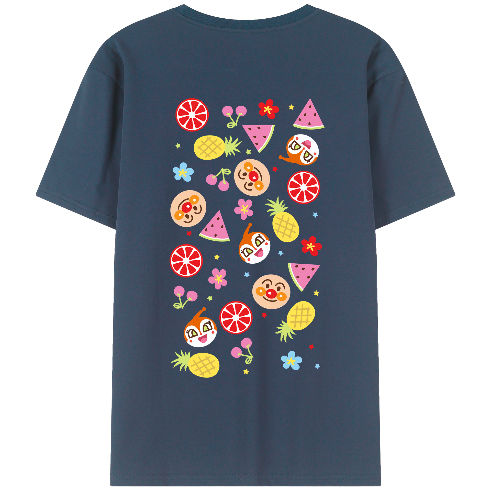 （画像用） アンパンマン Anpanman 綿100％ メンズ半袖Tシャツ（バックプリント） 通気性