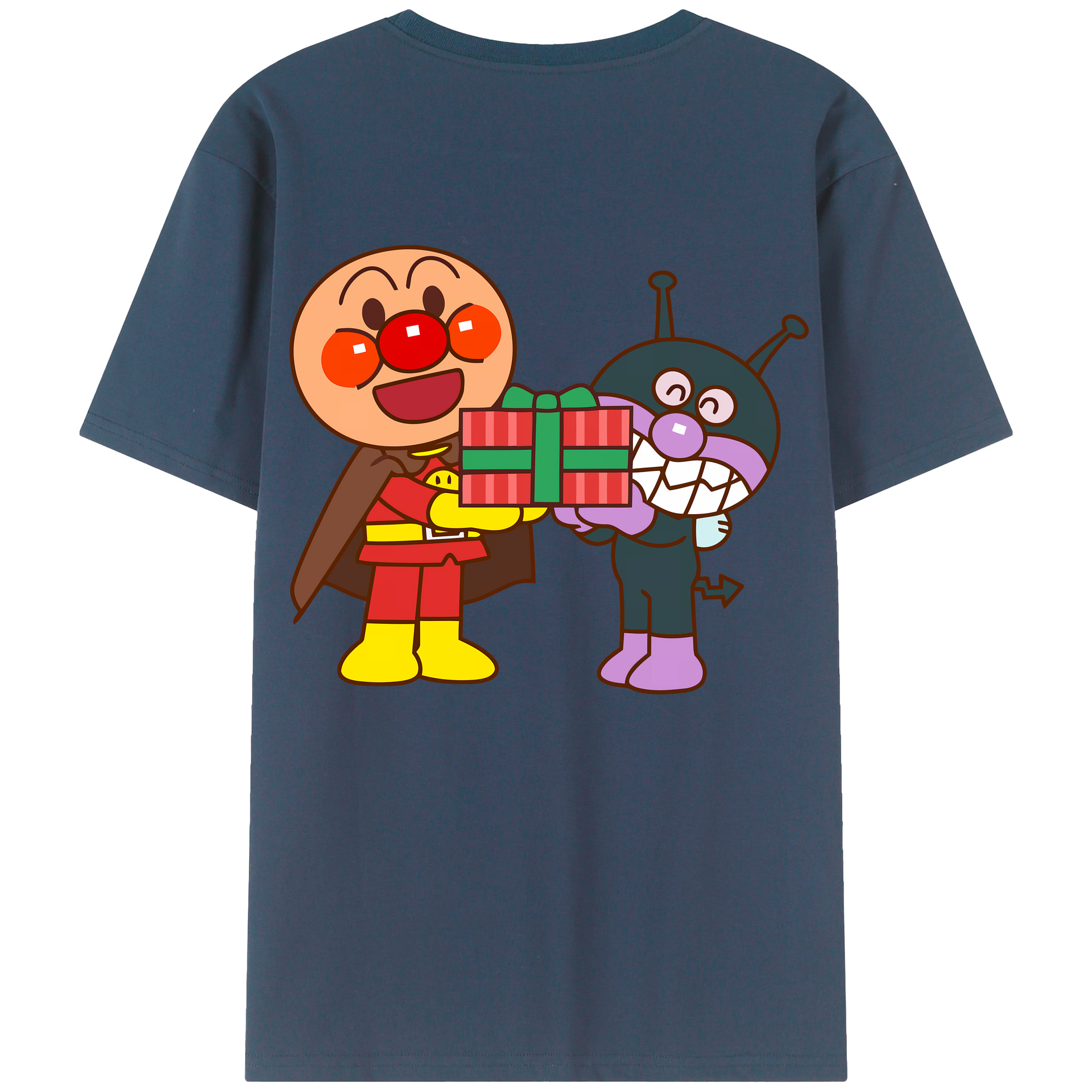 （画像用） アンパンマン Anpanman 綿100％ メンズ半袖Tシャツ（バックプリント） 通気性