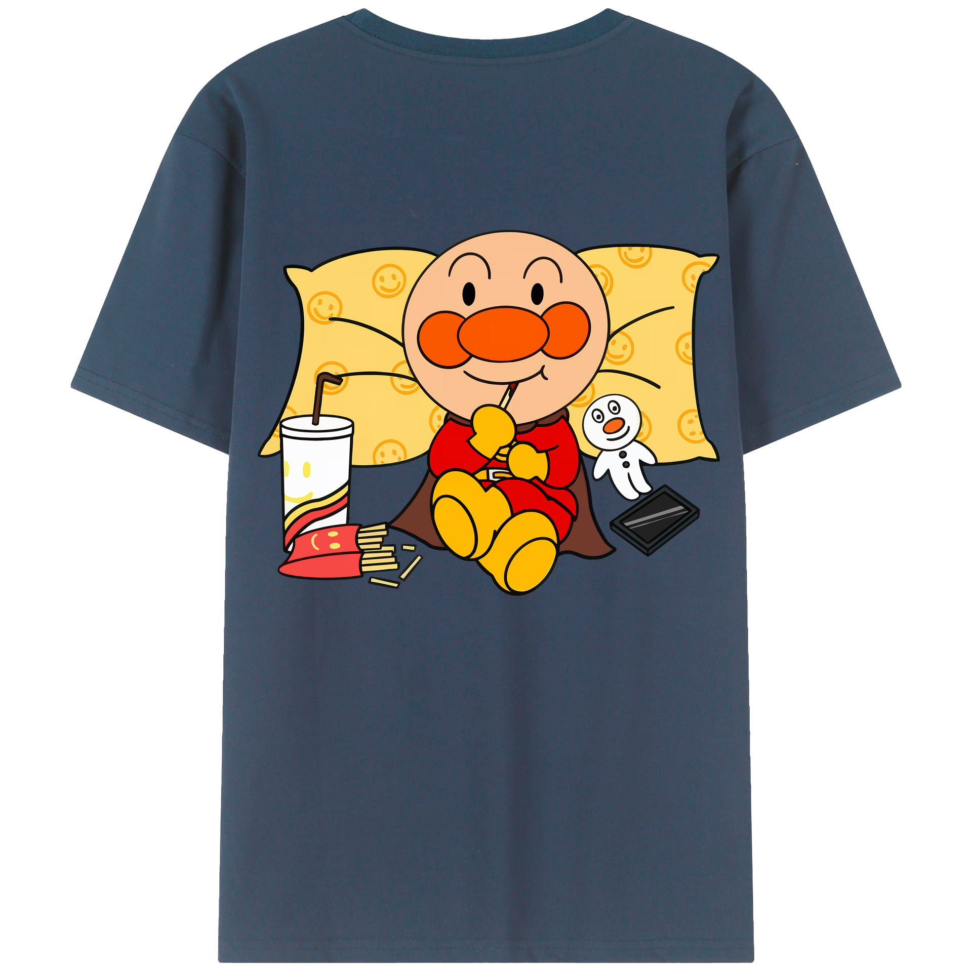 （画像用） アンパンマン Anpanman 綿100％ メンズ半袖Tシャツ（バックプリント） 通気性