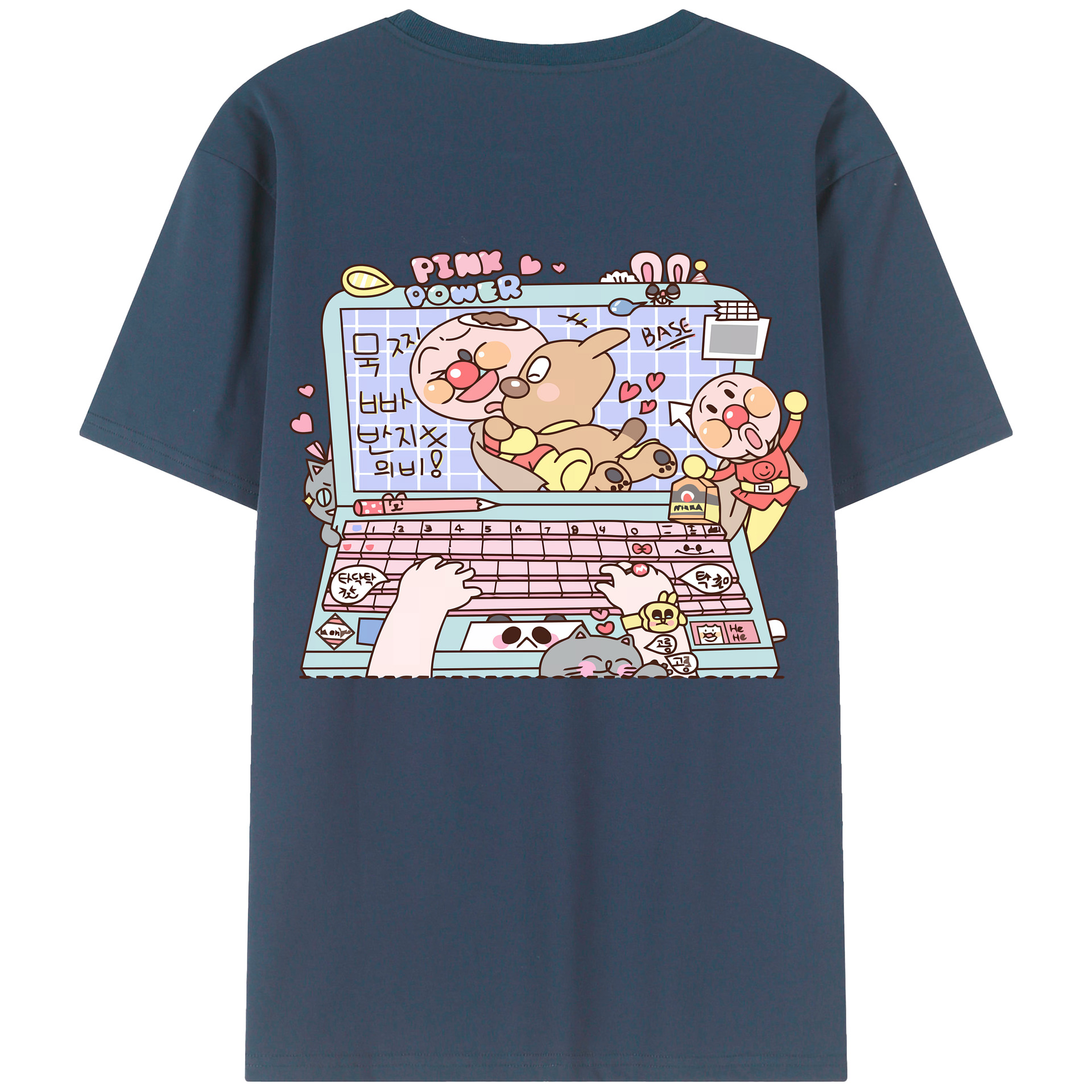 （画像用） アンパンマン Anpanman 綿100％ メンズ半袖Tシャツ（バックプリント） 通気性