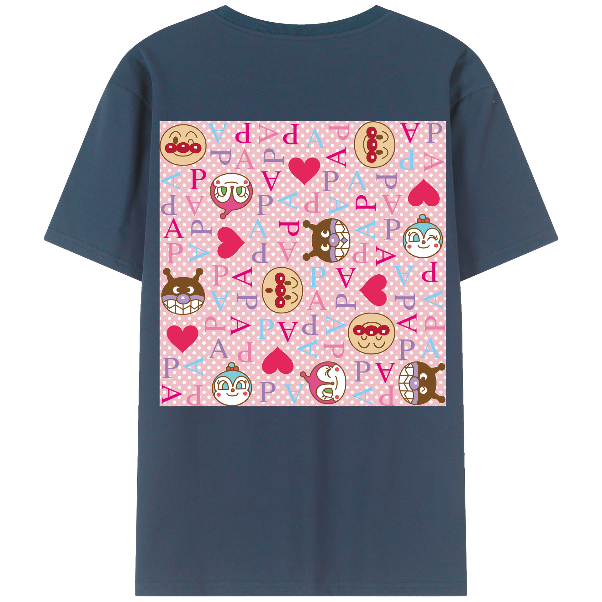 （画像用） アンパンマン Anpanman 綿100％ メンズ半袖Tシャツ（バックプリント） 通気性