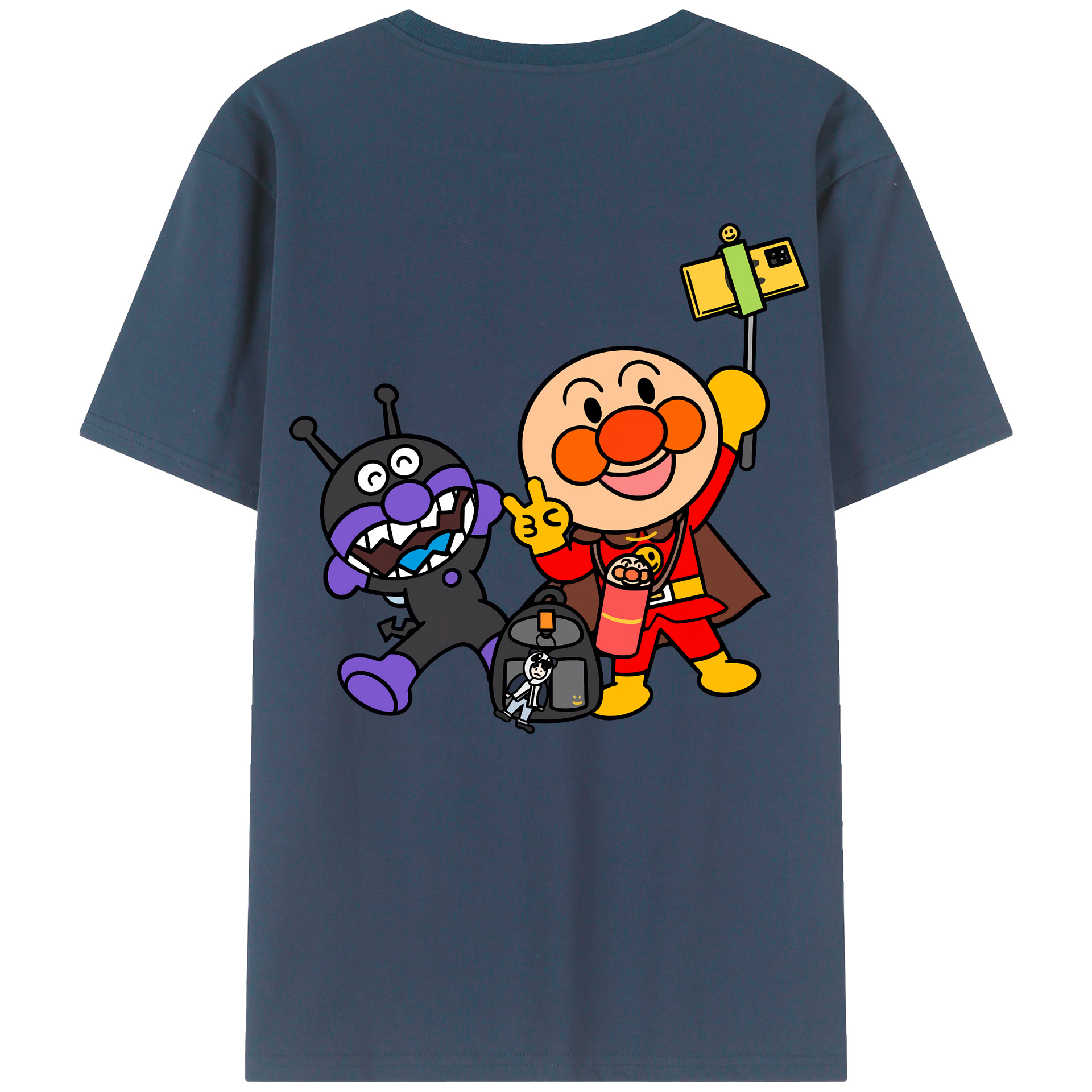 （画像用） アンパンマン Anpanman 綿100％ メンズ半袖Tシャツ（バックプリント） 通気性