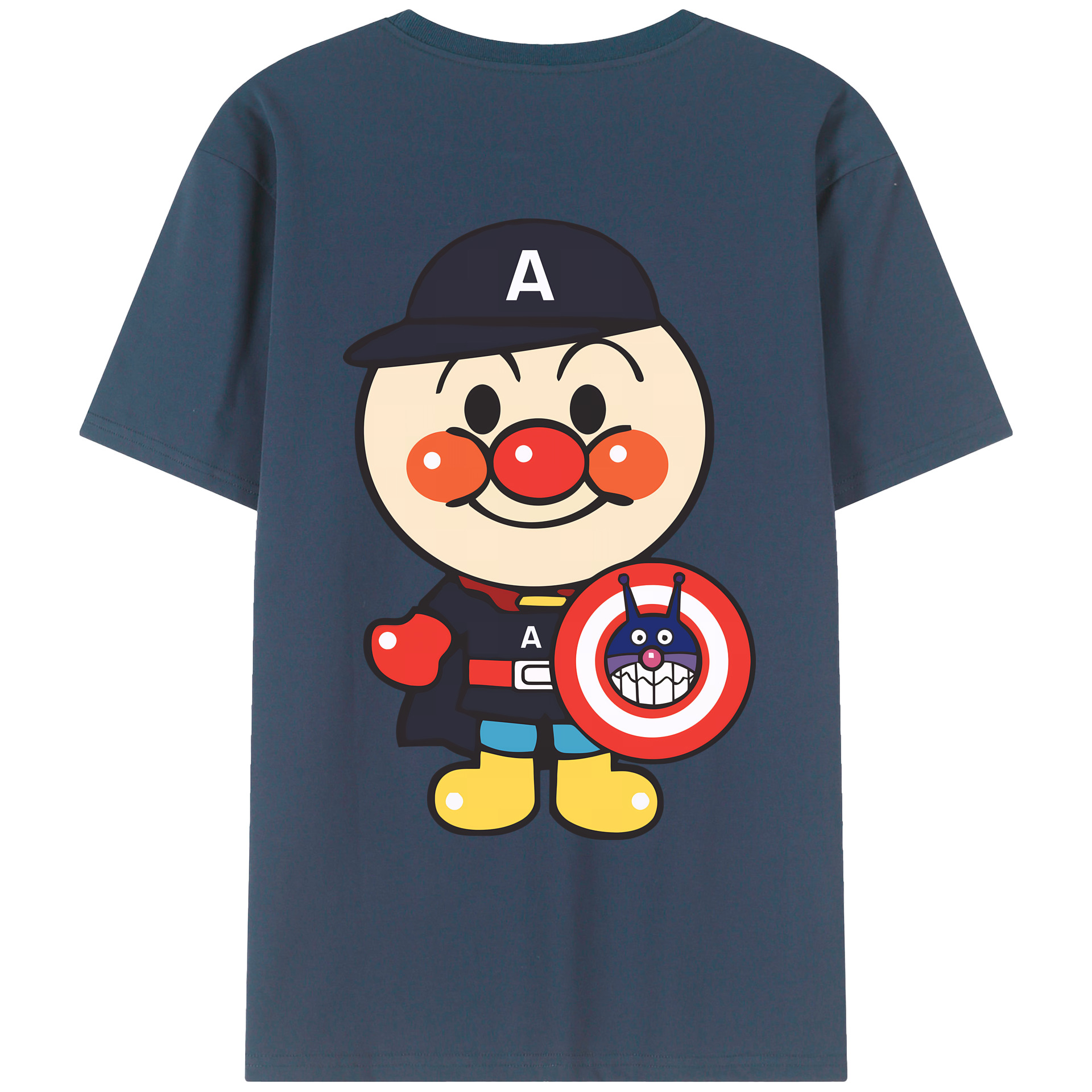 （画像用） アンパンマン Anpanman 綿100％ メンズ半袖Tシャツ（バックプリント） 通気性