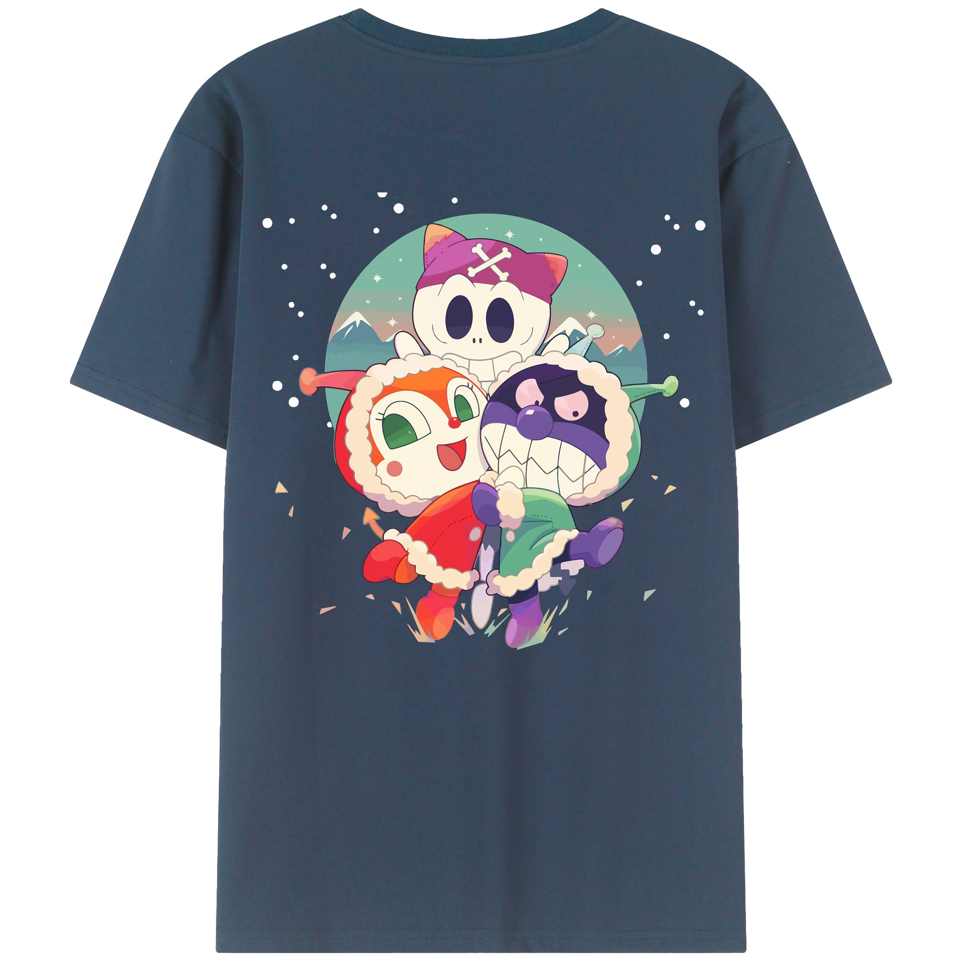 （画像用） アンパンマン Anpanman 綿100％ メンズ半袖Tシャツ（バックプリント） 通気性