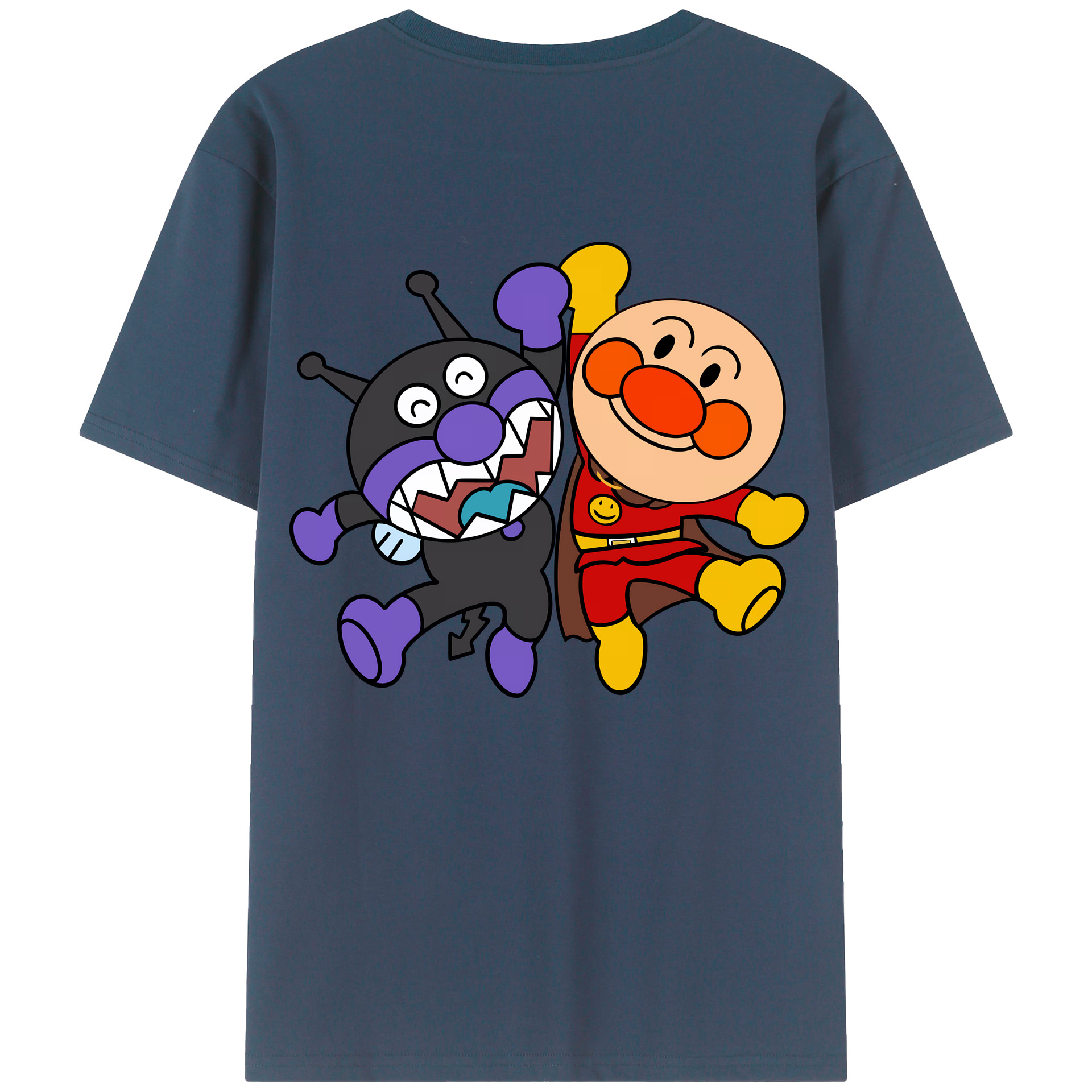 （画像用） アンパンマン Anpanman 綿100％ メンズ半袖Tシャツ（バックプリント） 通気性