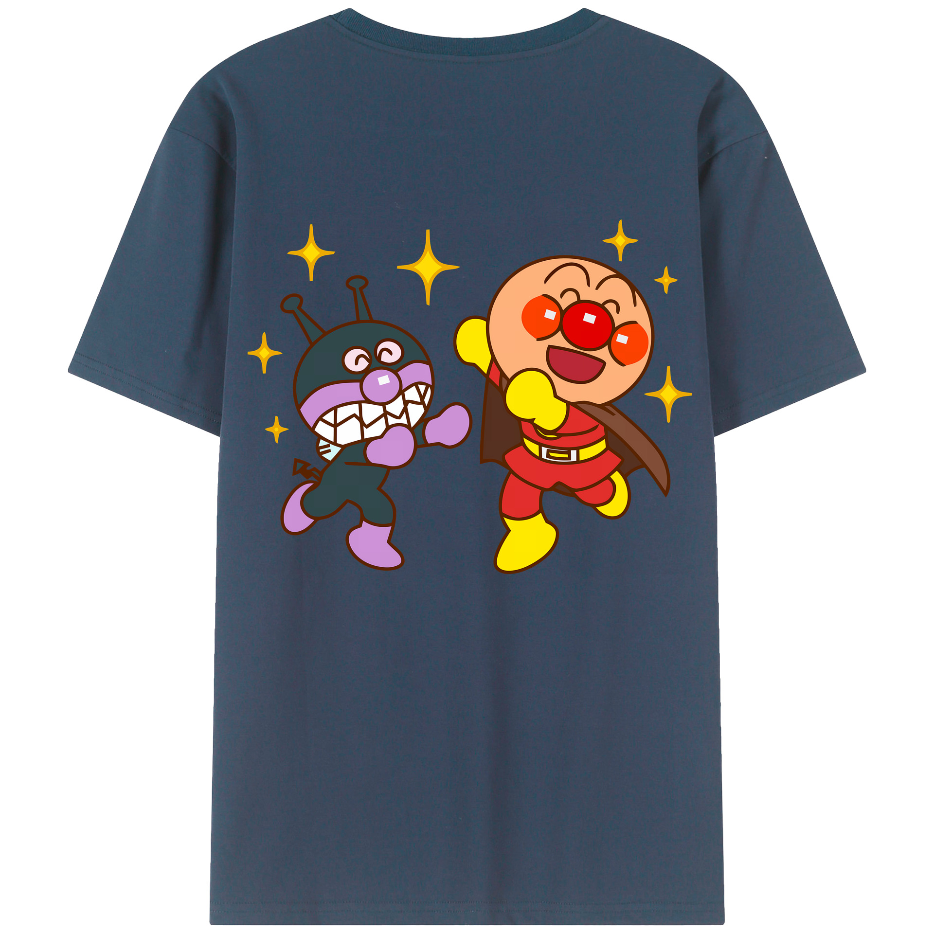（画像用） アンパンマン Anpanman 綿100％ メンズ半袖Tシャツ（バックプリント） 通気性