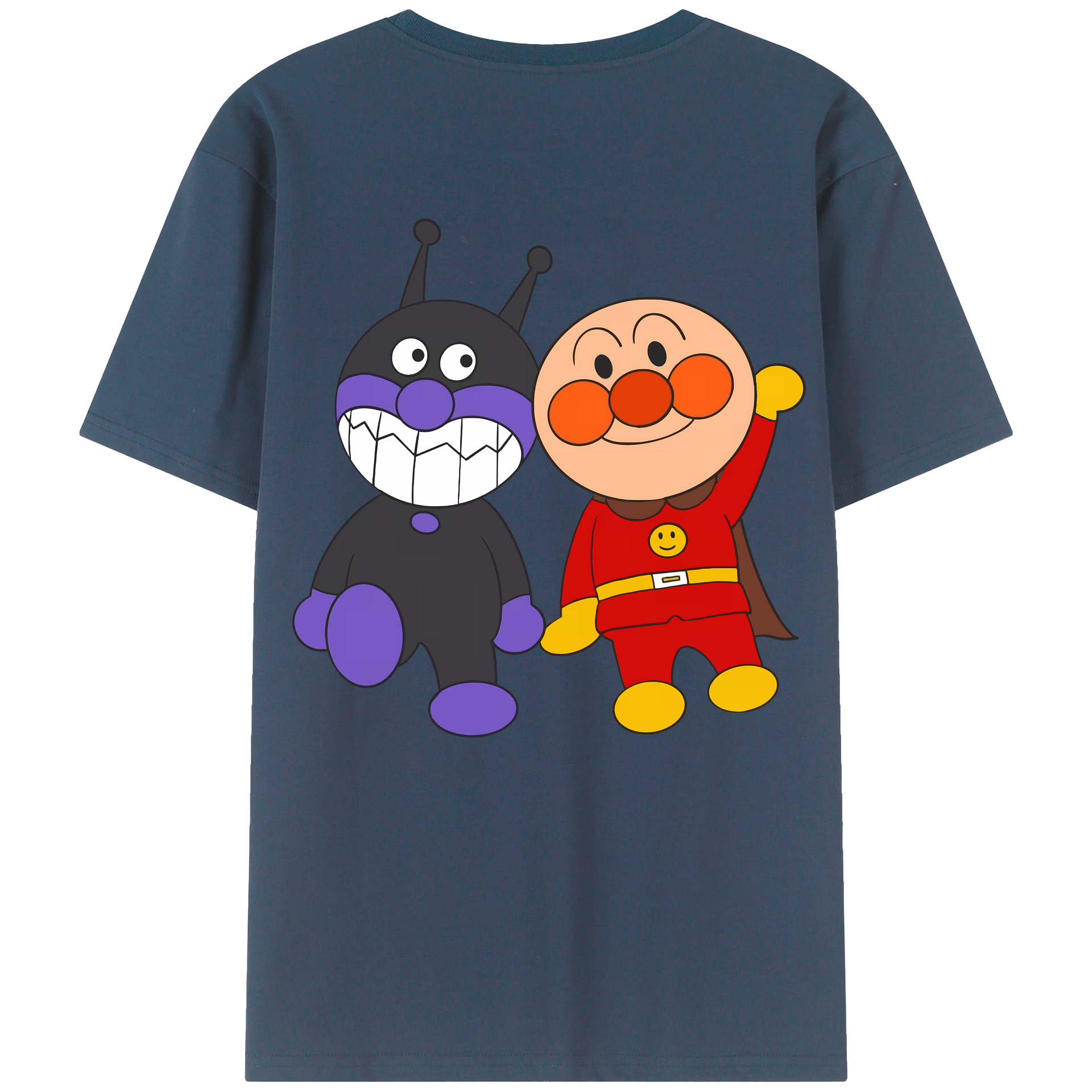 （画像用） アンパンマン Anpanman 綿100％ メンズ半袖Tシャツ（バックプリント） 通気性