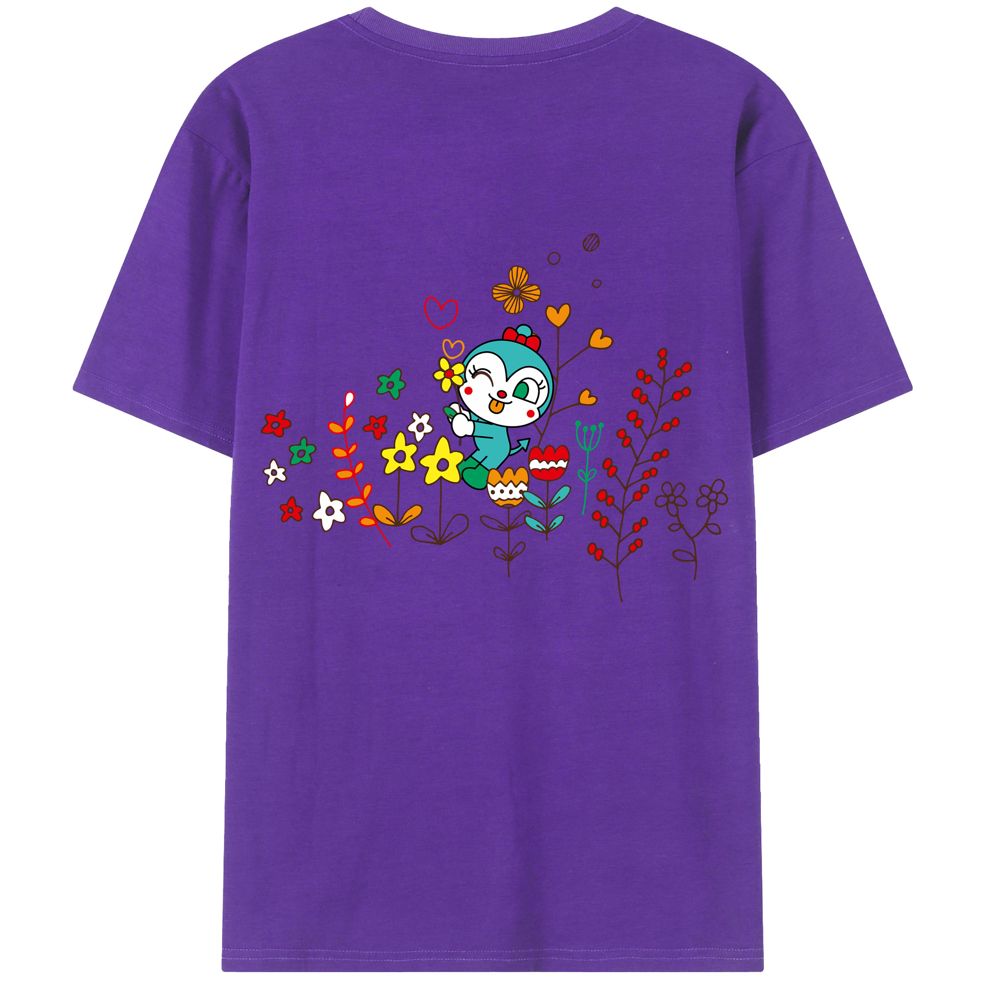（画像用） アンパンマン Anpanman 綿100％ メンズ半袖Tシャツ（バックプリント） 通気性