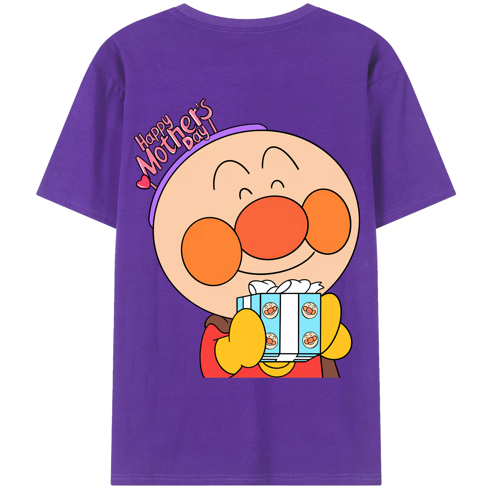 （画像用） アンパンマン Anpanman 綿100％ メンズ半袖Tシャツ（バックプリント） 通気性