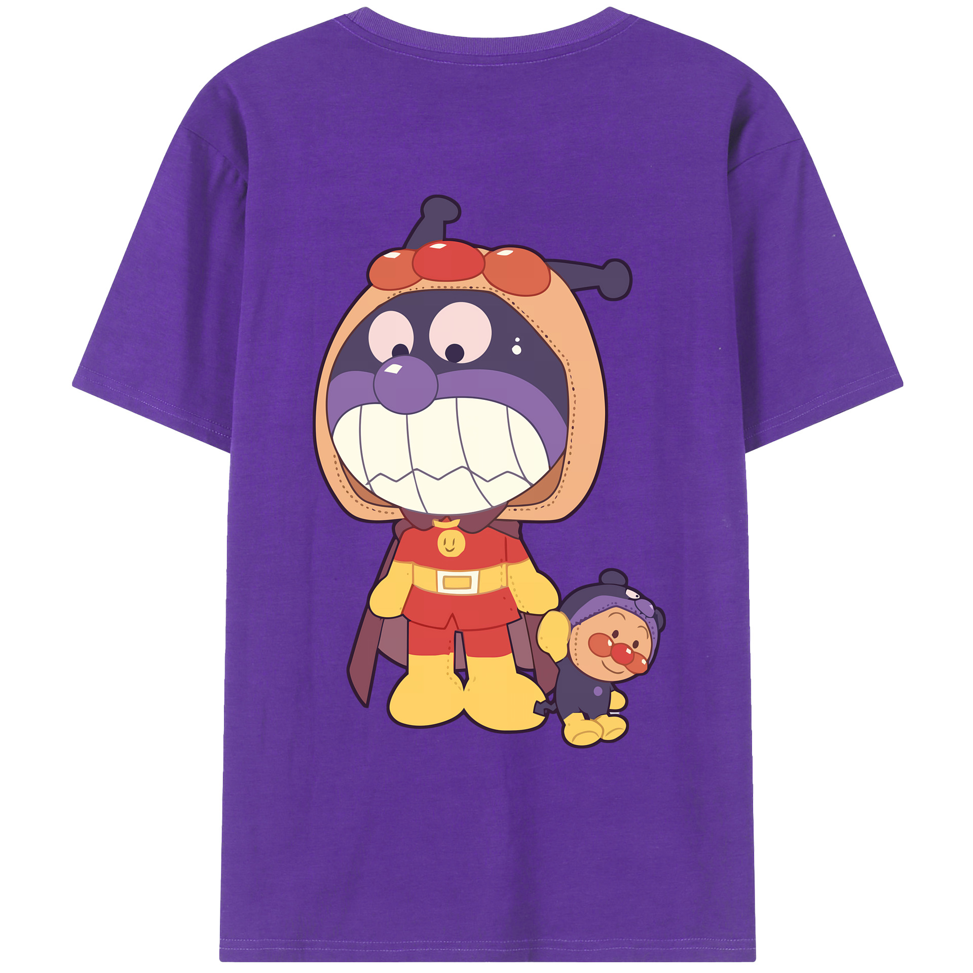 （画像用） アンパンマン Anpanman 綿100％ メンズ半袖Tシャツ（バックプリント） 通気性