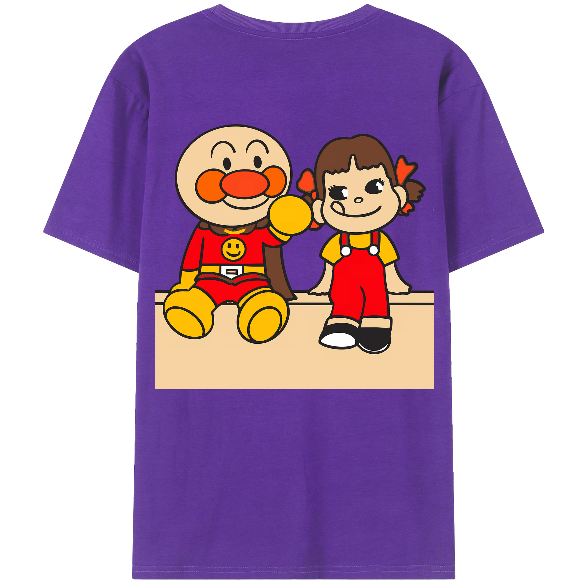 （画像用） アンパンマン Anpanman 綿100％ メンズ半袖Tシャツ（バックプリント） 通気性