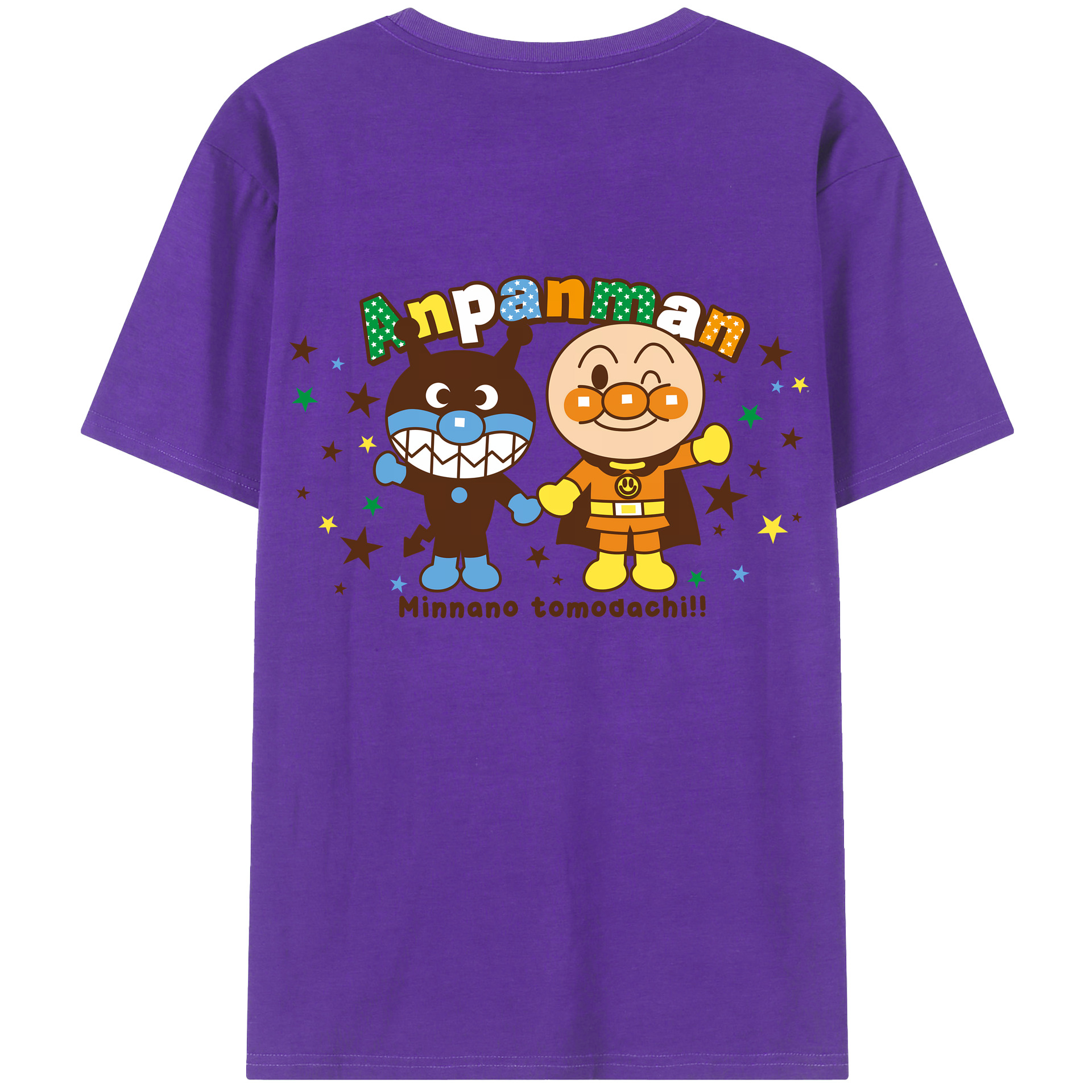 （画像用） アンパンマン Anpanman 綿100％ メンズ半袖Tシャツ（バックプリント） 通気性