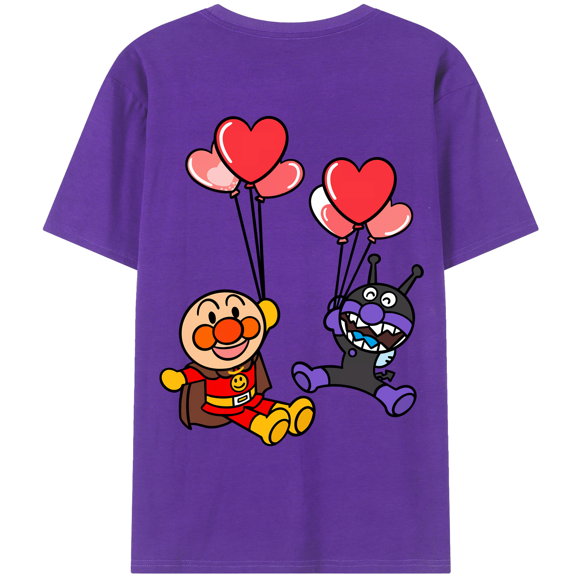 （画像用） アンパンマン Anpanman 綿100％ メンズ半袖Tシャツ（バックプリント） 通気性