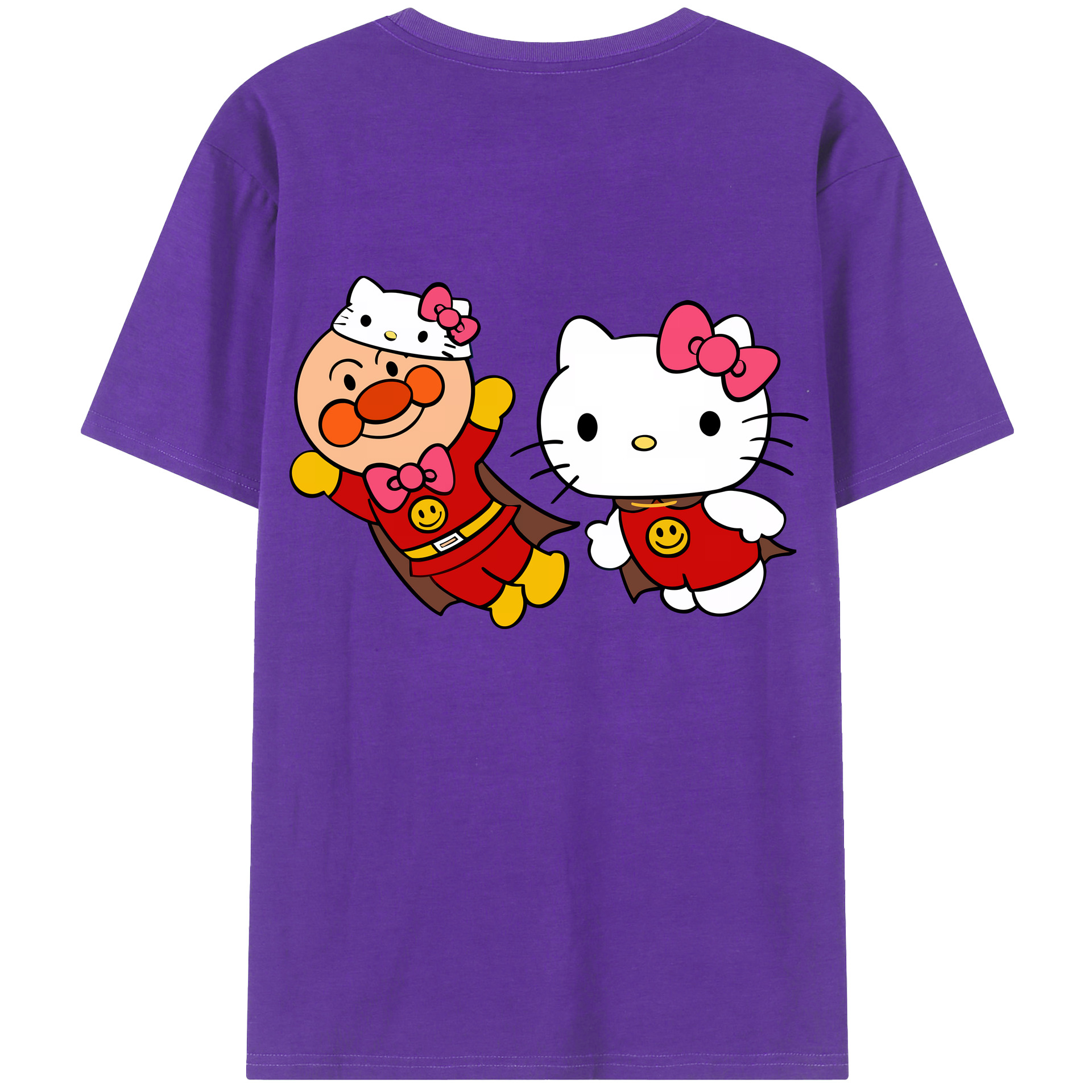 （画像用） アンパンマン Anpanman 綿100％ メンズ半袖Tシャツ（バックプリント） 通気性