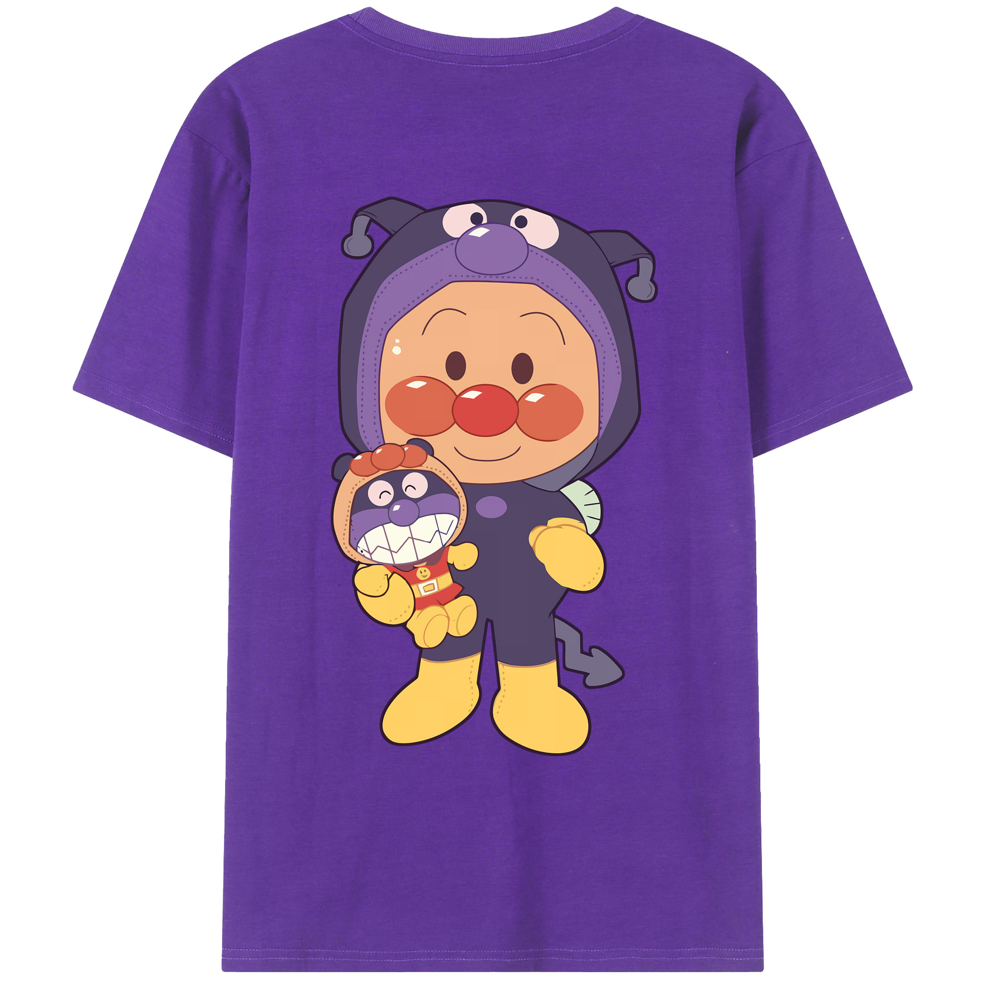 （画像用） アンパンマン Anpanman 綿100％ メンズ半袖Tシャツ（バックプリント） 通気性