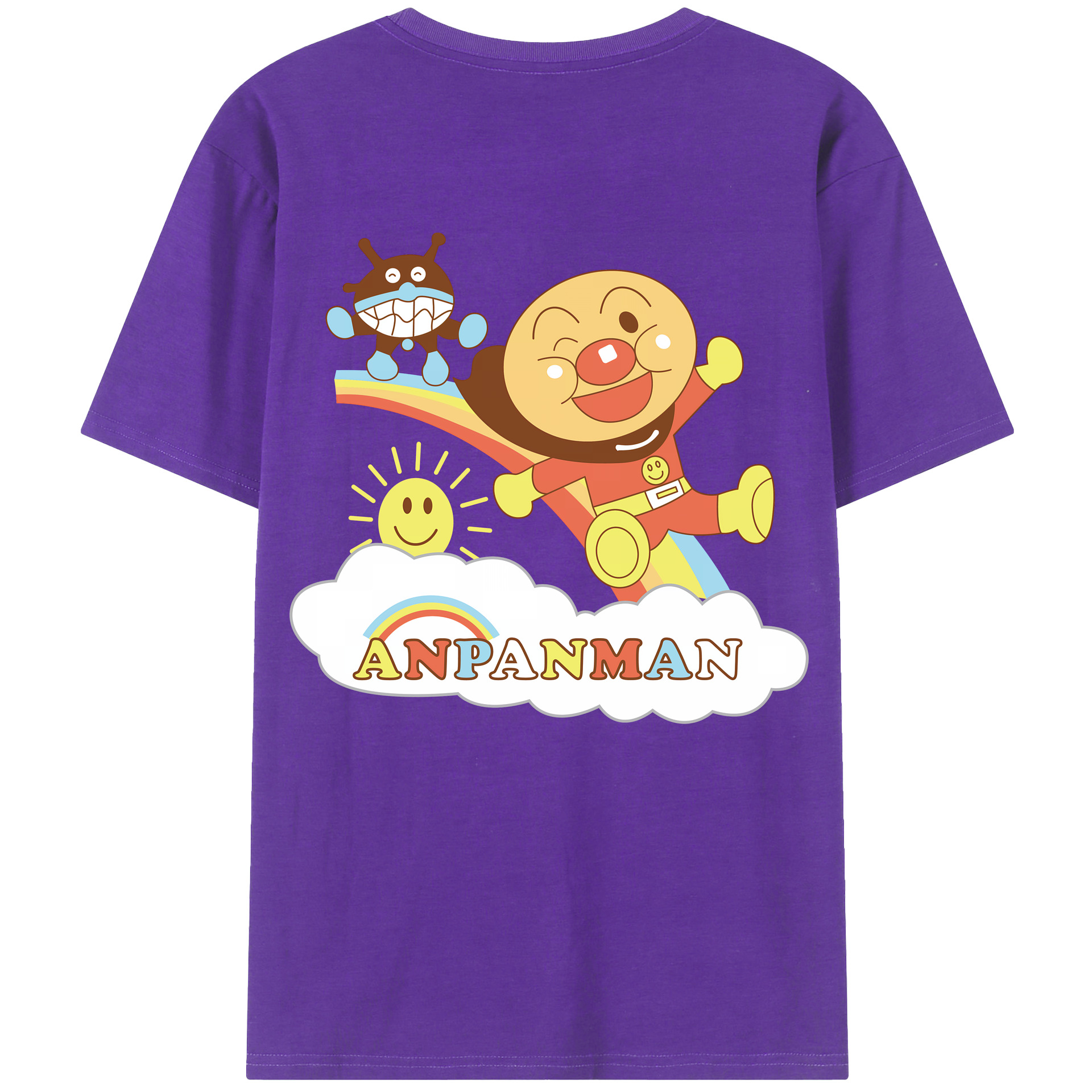 （画像用） アンパンマン Anpanman 綿100％ メンズ半袖Tシャツ（バックプリント） 通気性