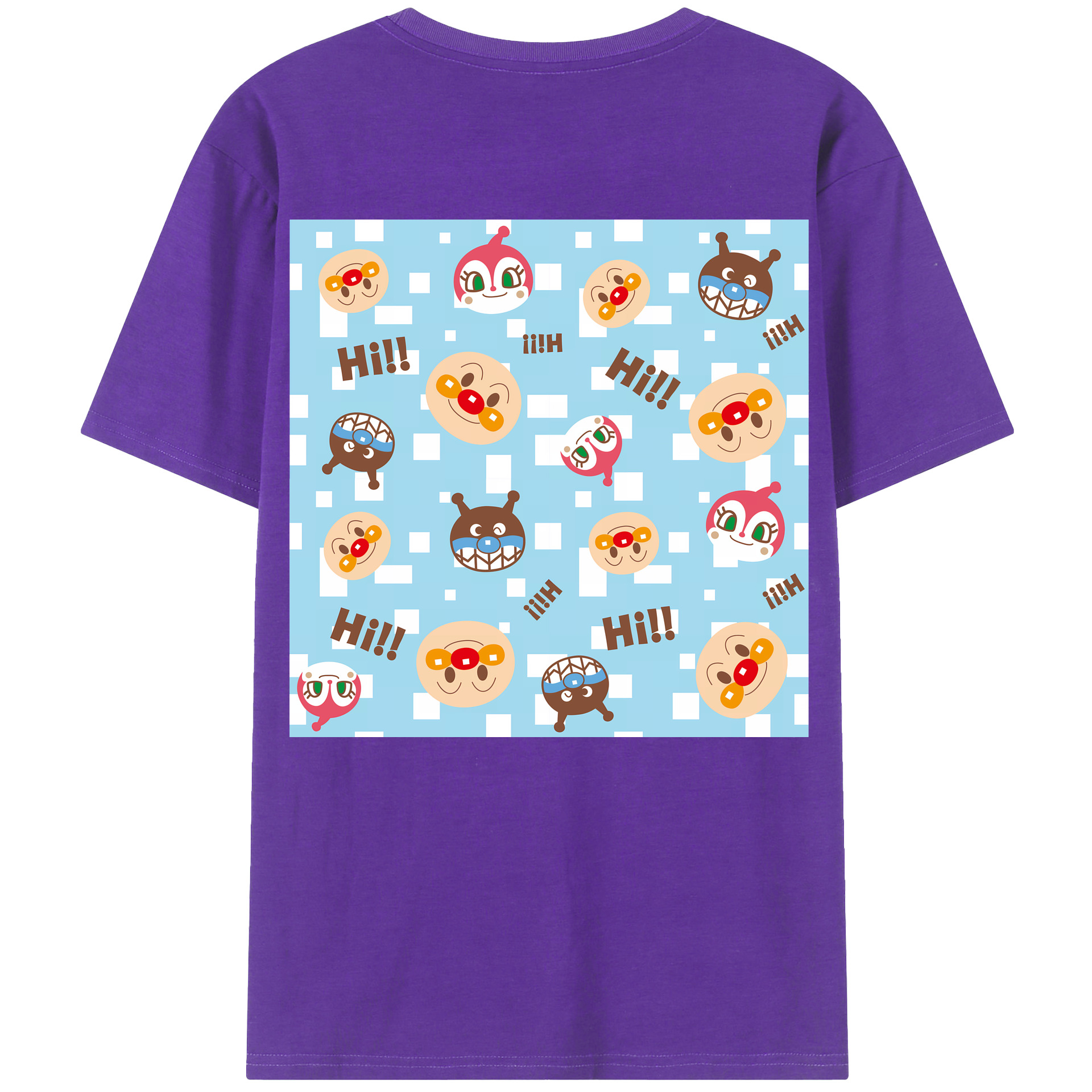 （画像用） アンパンマン Anpanman 綿100％ メンズ半袖Tシャツ（バックプリント） 通気性