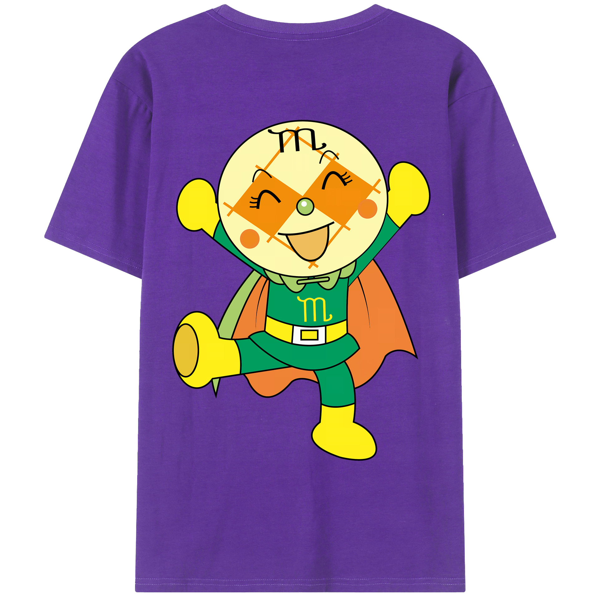（画像用） アンパンマン Anpanman 綿100％ メンズ半袖Tシャツ（バックプリント） 通気性