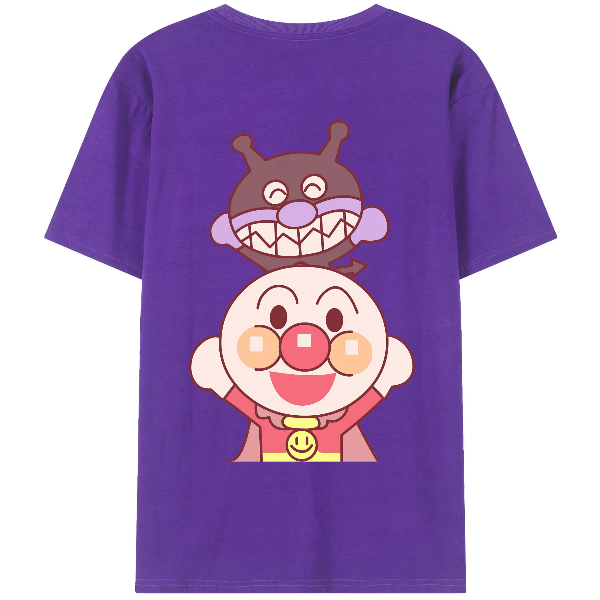 （画像用） アンパンマン Anpanman 綿100％ メンズ半袖Tシャツ（バックプリント） 通気性