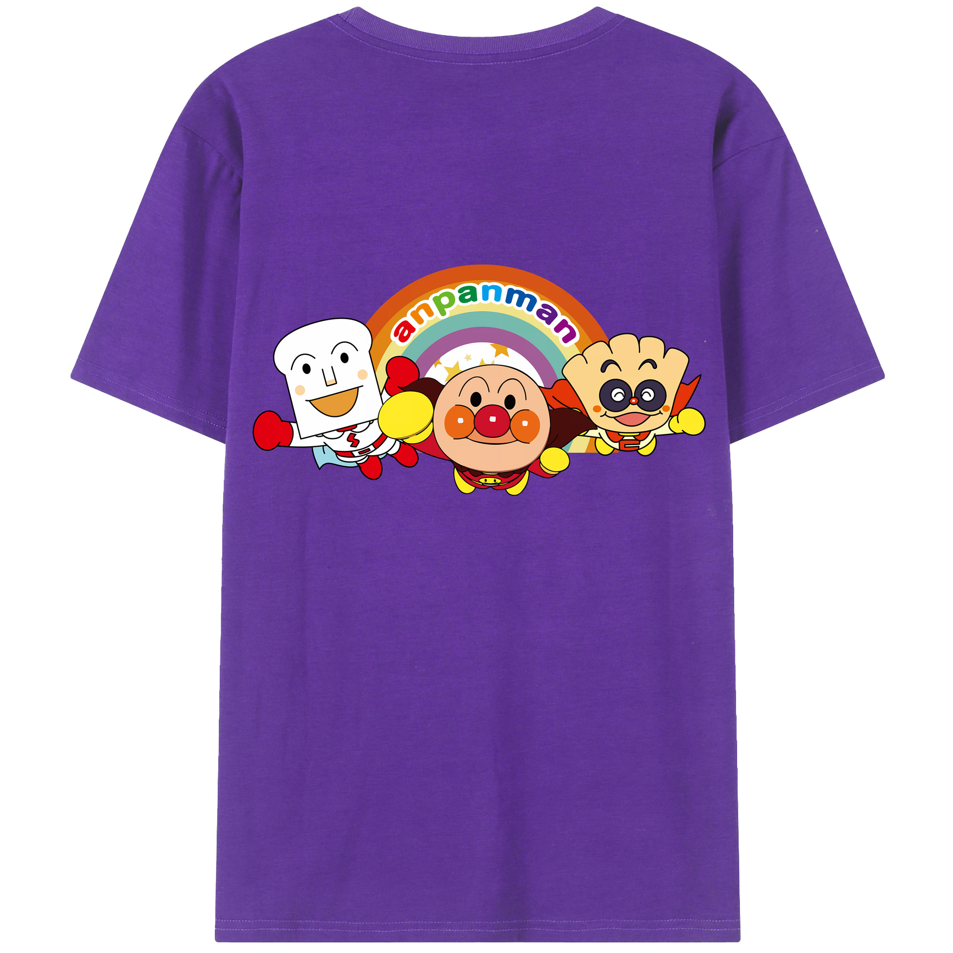 （画像用） アンパンマン Anpanman 綿100％ メンズ半袖Tシャツ（バックプリント） 通気性
