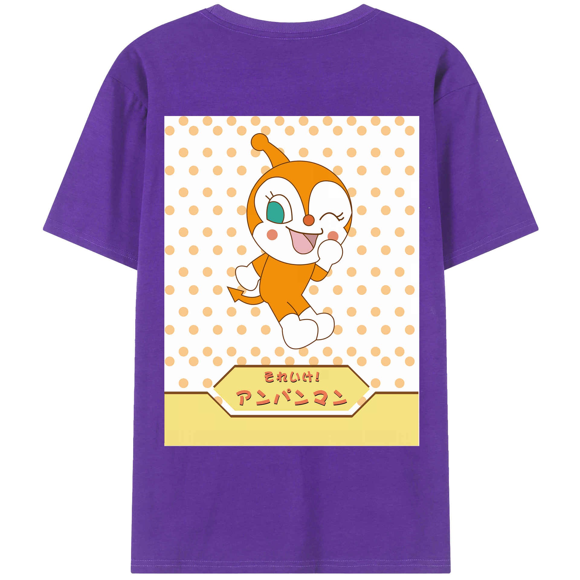 （画像用） アンパンマン Anpanman 綿100％ メンズ半袖Tシャツ（バックプリント） 通気性