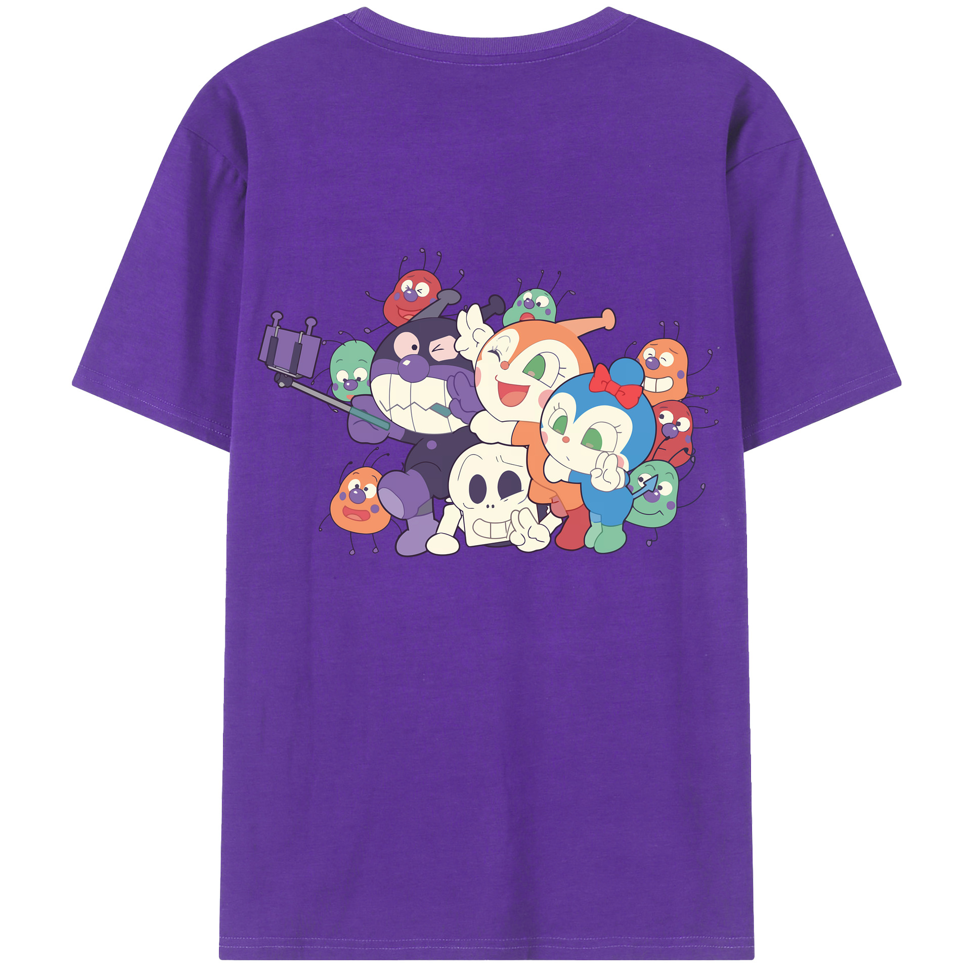 （画像用） アンパンマン Anpanman 綿100％ メンズ半袖Tシャツ（バックプリント） 通気性
