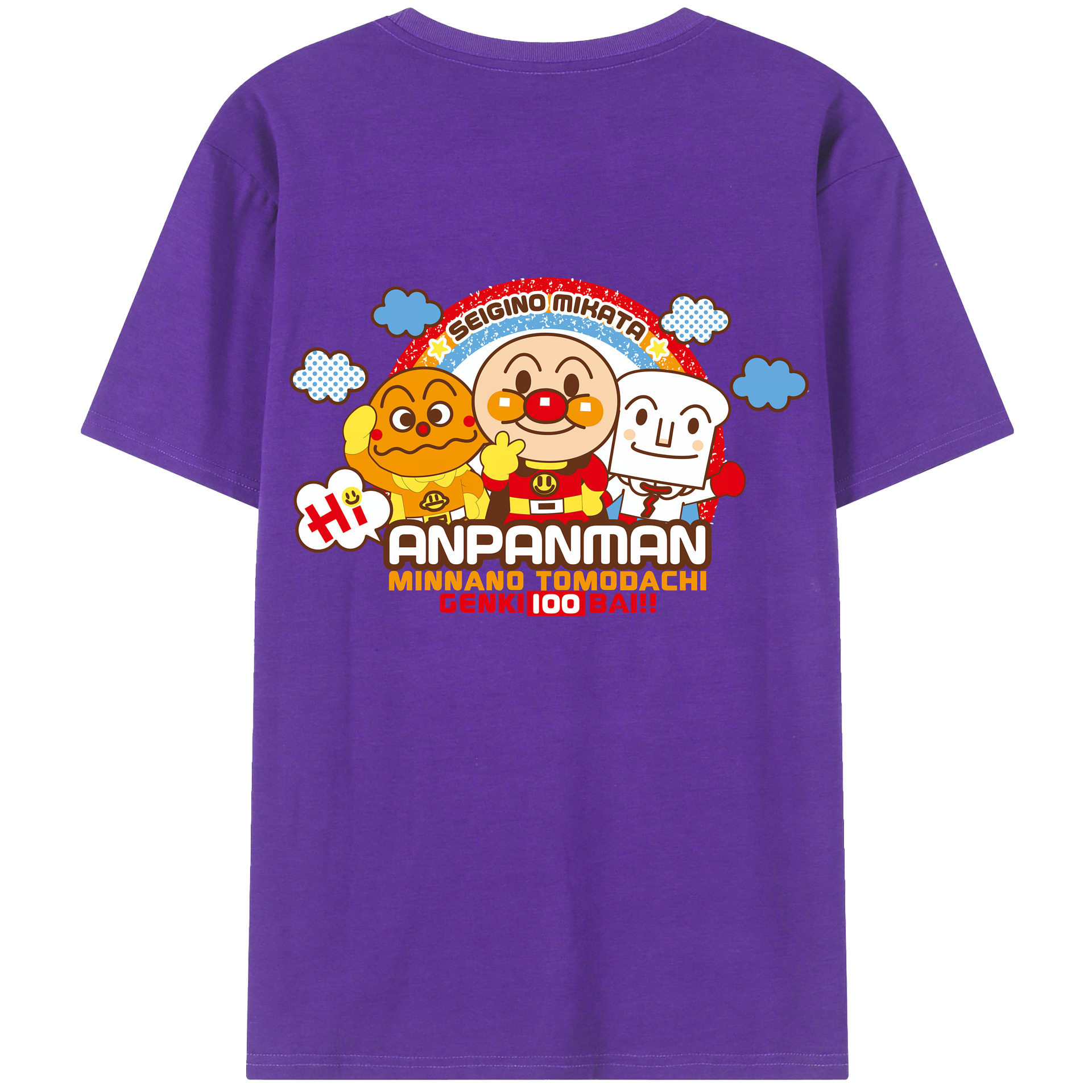 （画像用） アンパンマン Anpanman 綿100％ メンズ半袖Tシャツ（バックプリント） 通気性