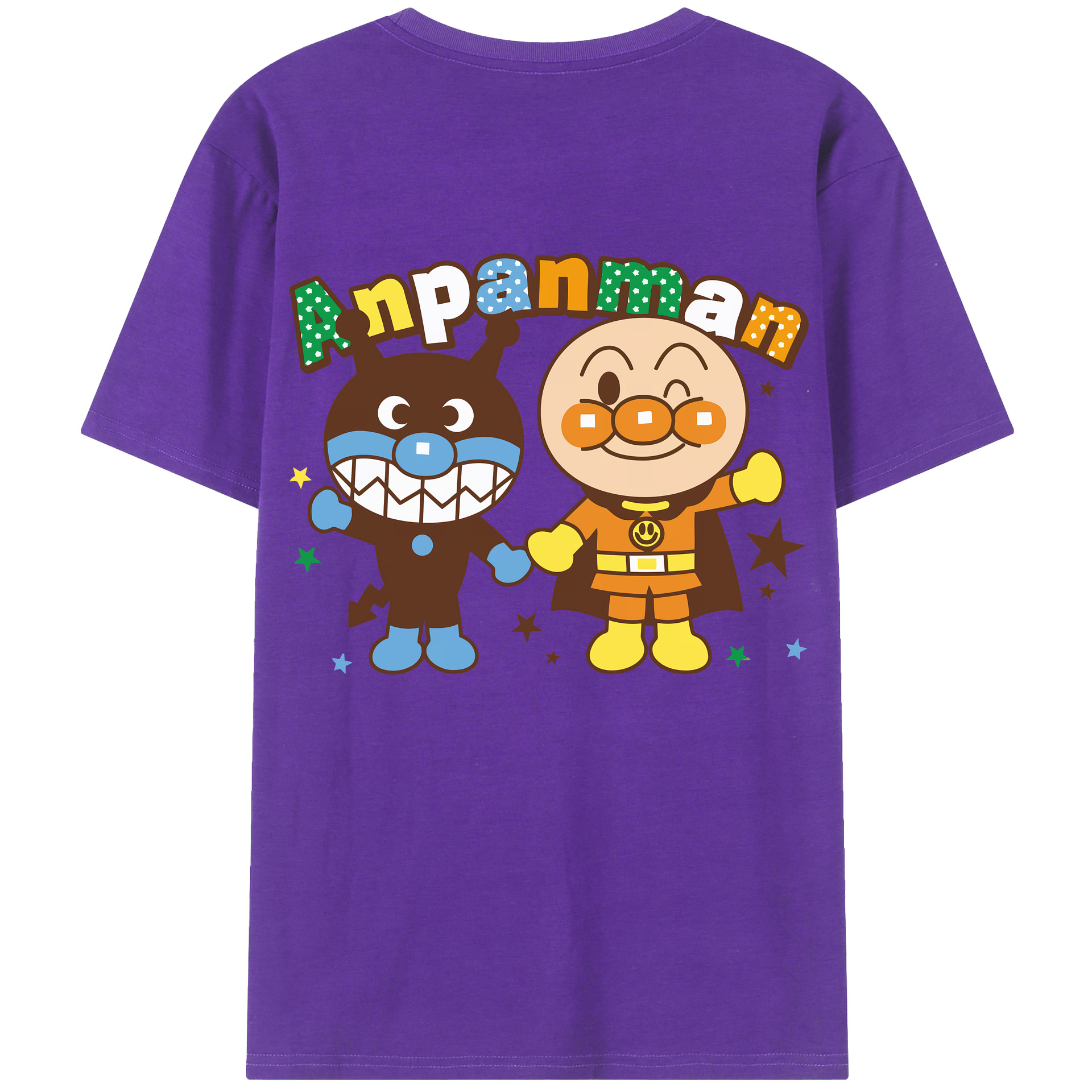 （画像用） アンパンマン Anpanman 綿100％ メンズ半袖Tシャツ（バックプリント） 通気性