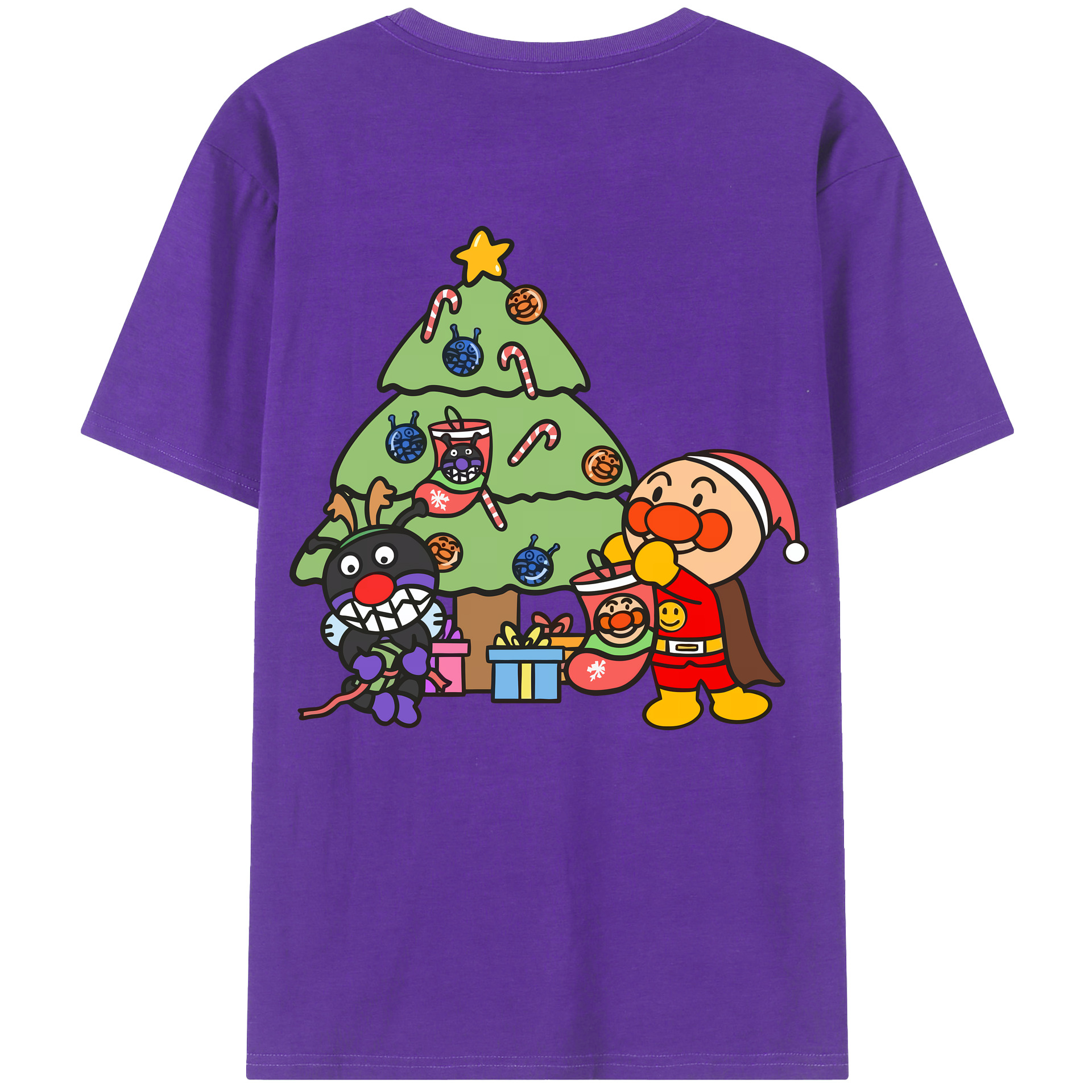 （画像用） アンパンマン Anpanman 綿100％ メンズ半袖Tシャツ（バックプリント） 通気性
