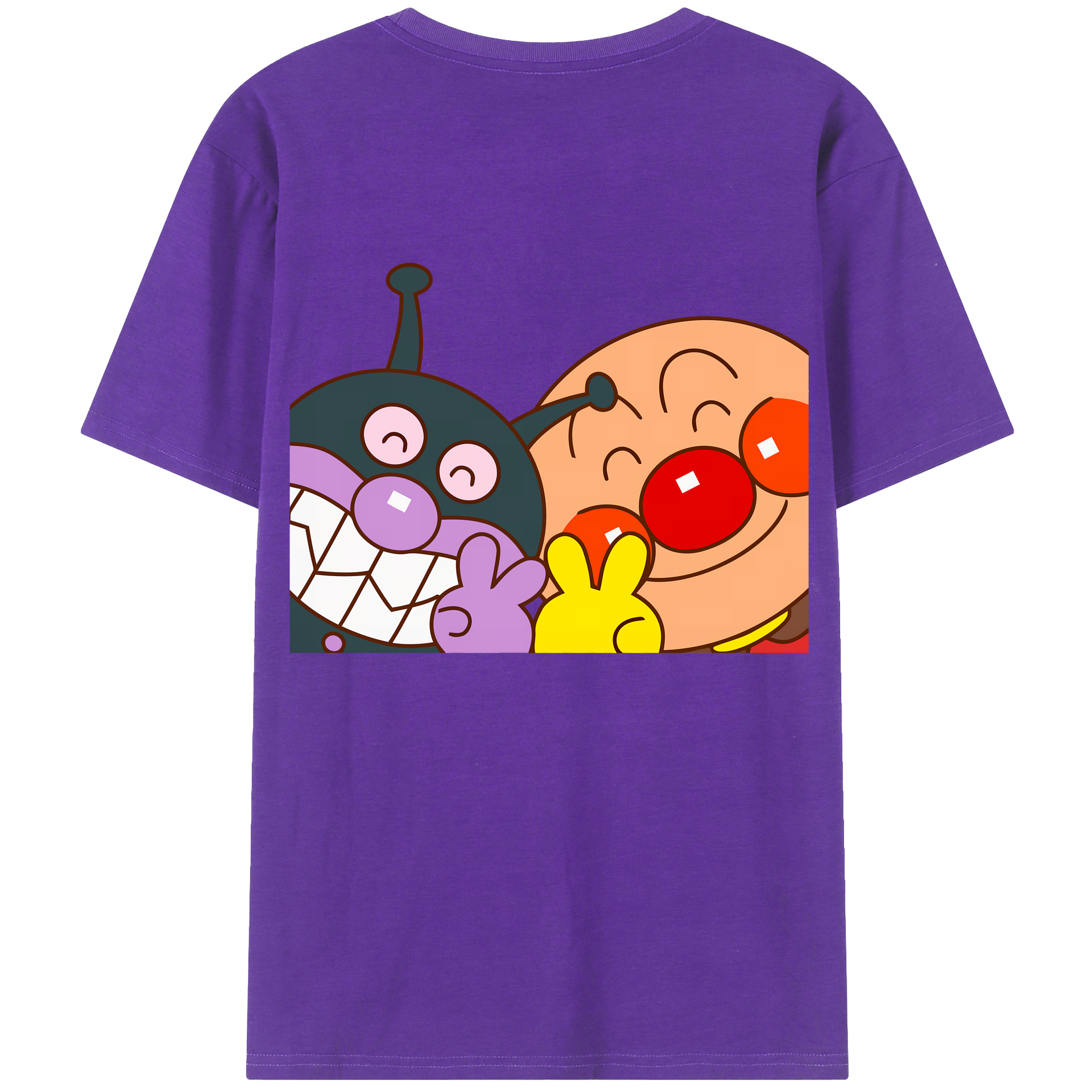 （画像用） アンパンマン Anpanman 綿100％ メンズ半袖Tシャツ（バックプリント） 通気性
