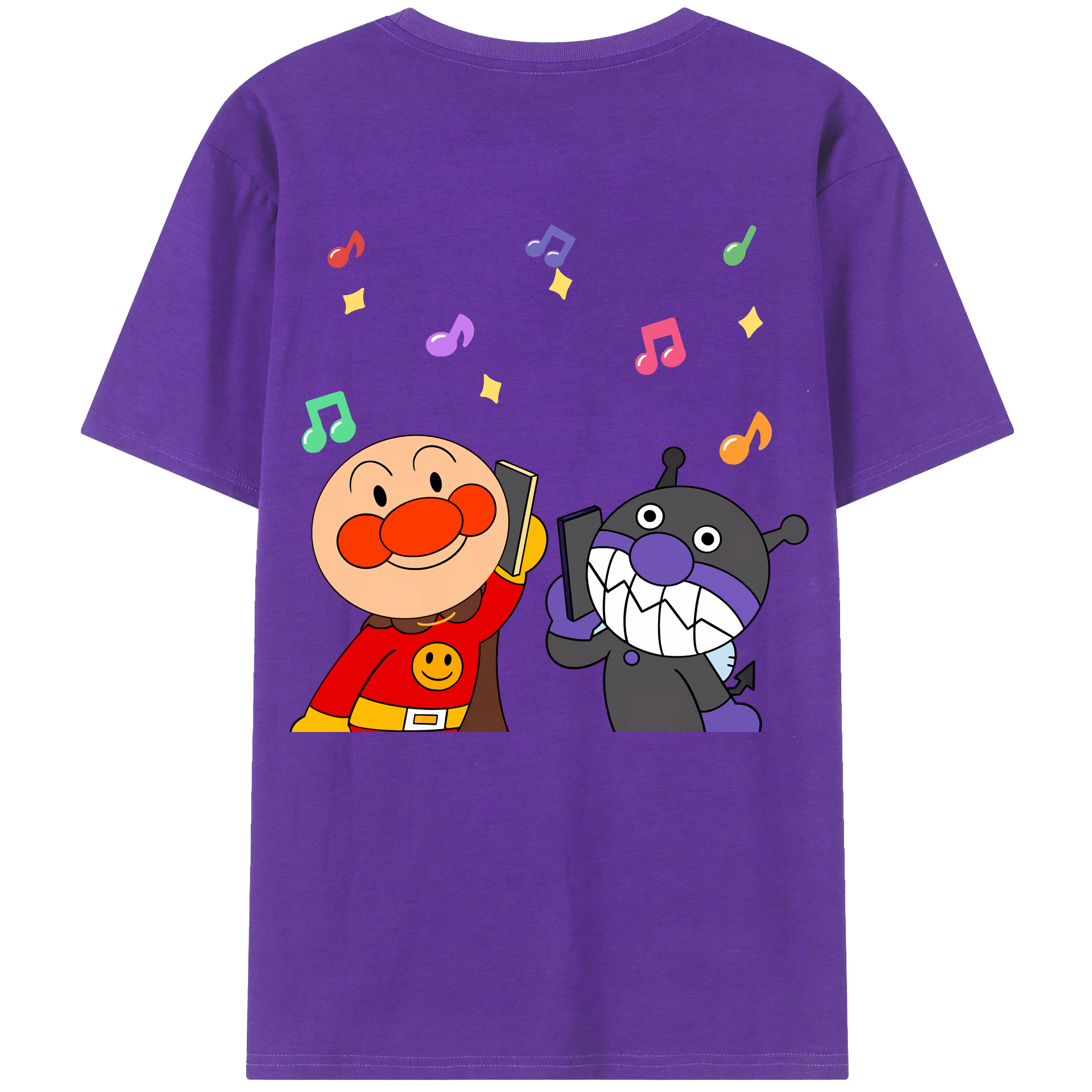 （画像用） アンパンマン Anpanman 綿100％ メンズ半袖Tシャツ（バックプリント） 通気性