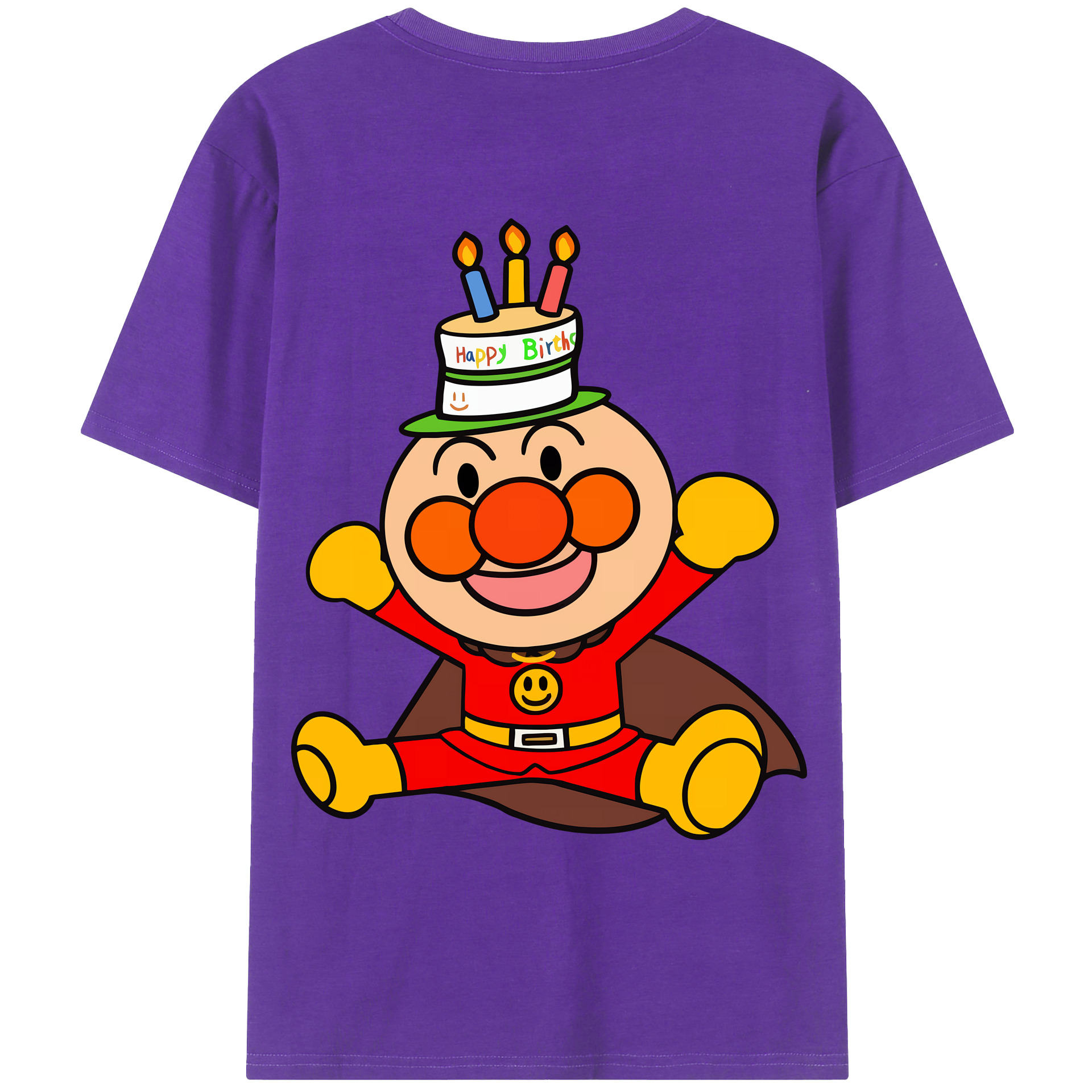 （画像用） アンパンマン Anpanman 綿100％ メンズ半袖Tシャツ（バックプリント） 通気性