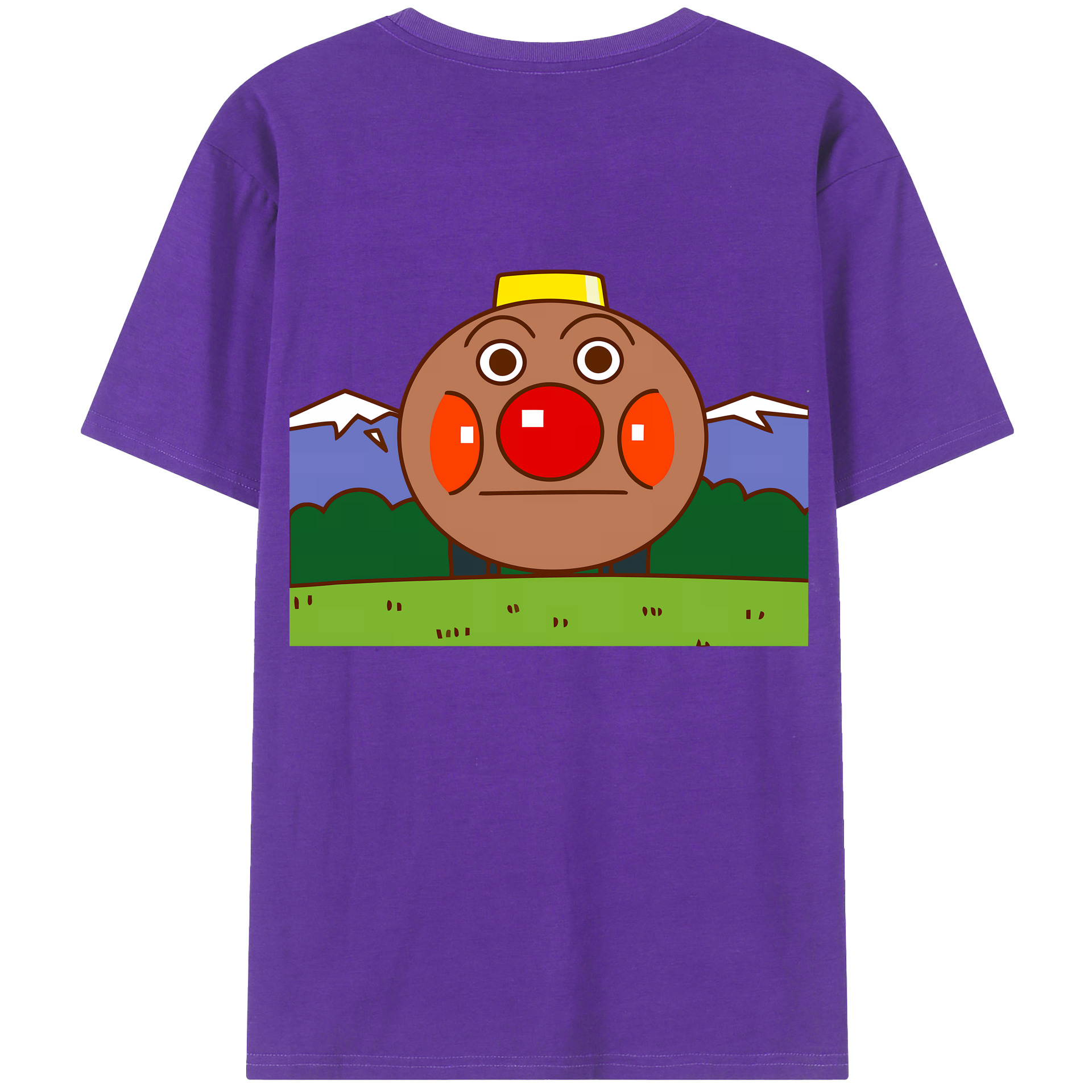 （画像用） アンパンマン Anpanman 綿100％ メンズ半袖Tシャツ（バックプリント） 通気性