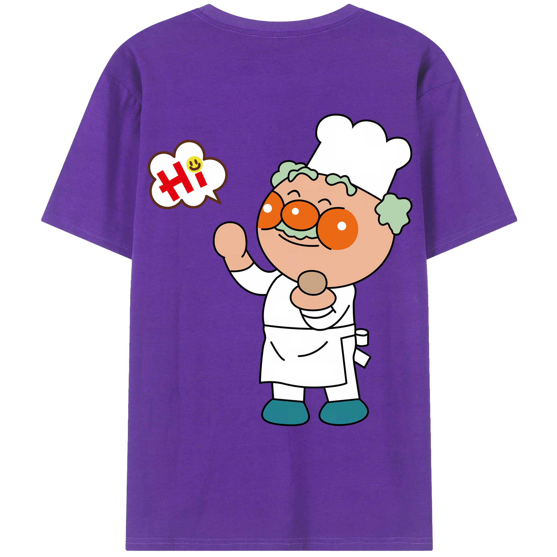 （画像用） アンパンマン Anpanman 綿100％ メンズ半袖Tシャツ（バックプリント） 通気性