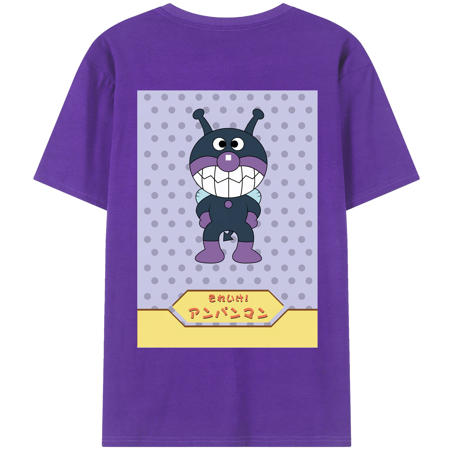 （画像用） アンパンマン Anpanman 綿100％ メンズ半袖Tシャツ（バックプリント） 通気性