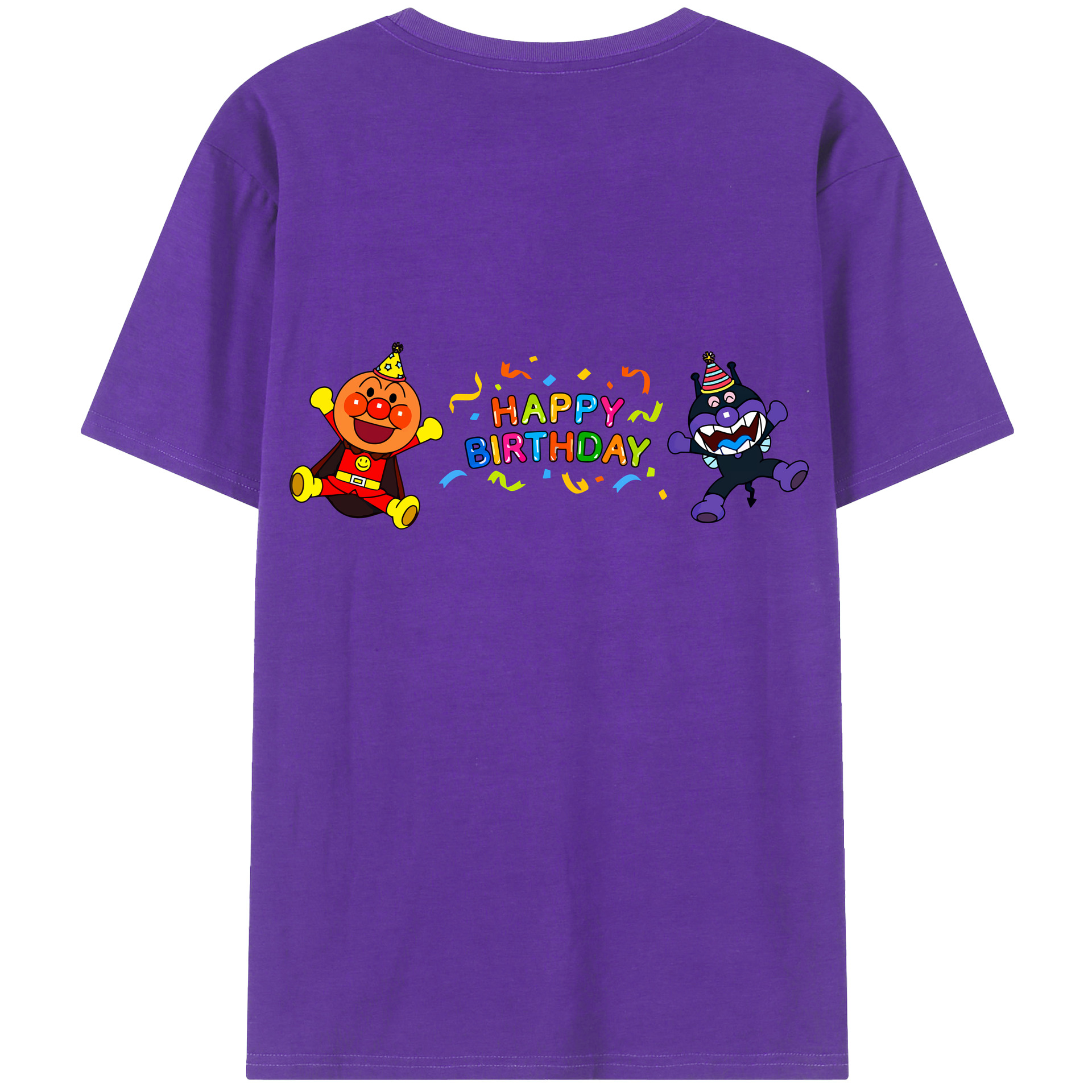 （画像用） アンパンマン Anpanman 綿100％ メンズ半袖Tシャツ（バックプリント） 通気性