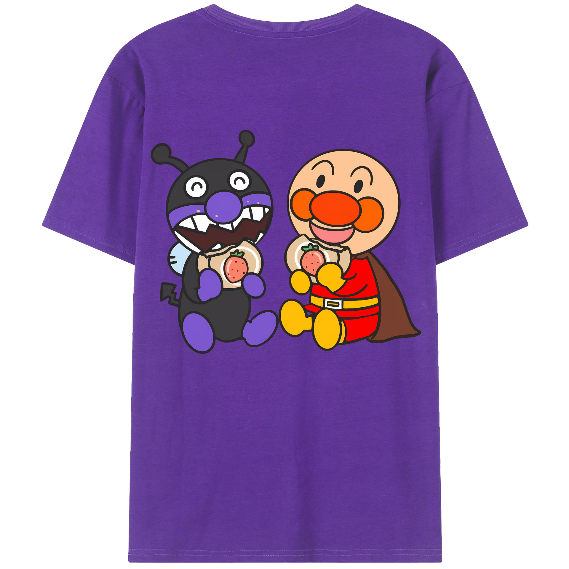 （画像用） アンパンマン Anpanman 綿100％ メンズ半袖Tシャツ（バックプリント） 通気性