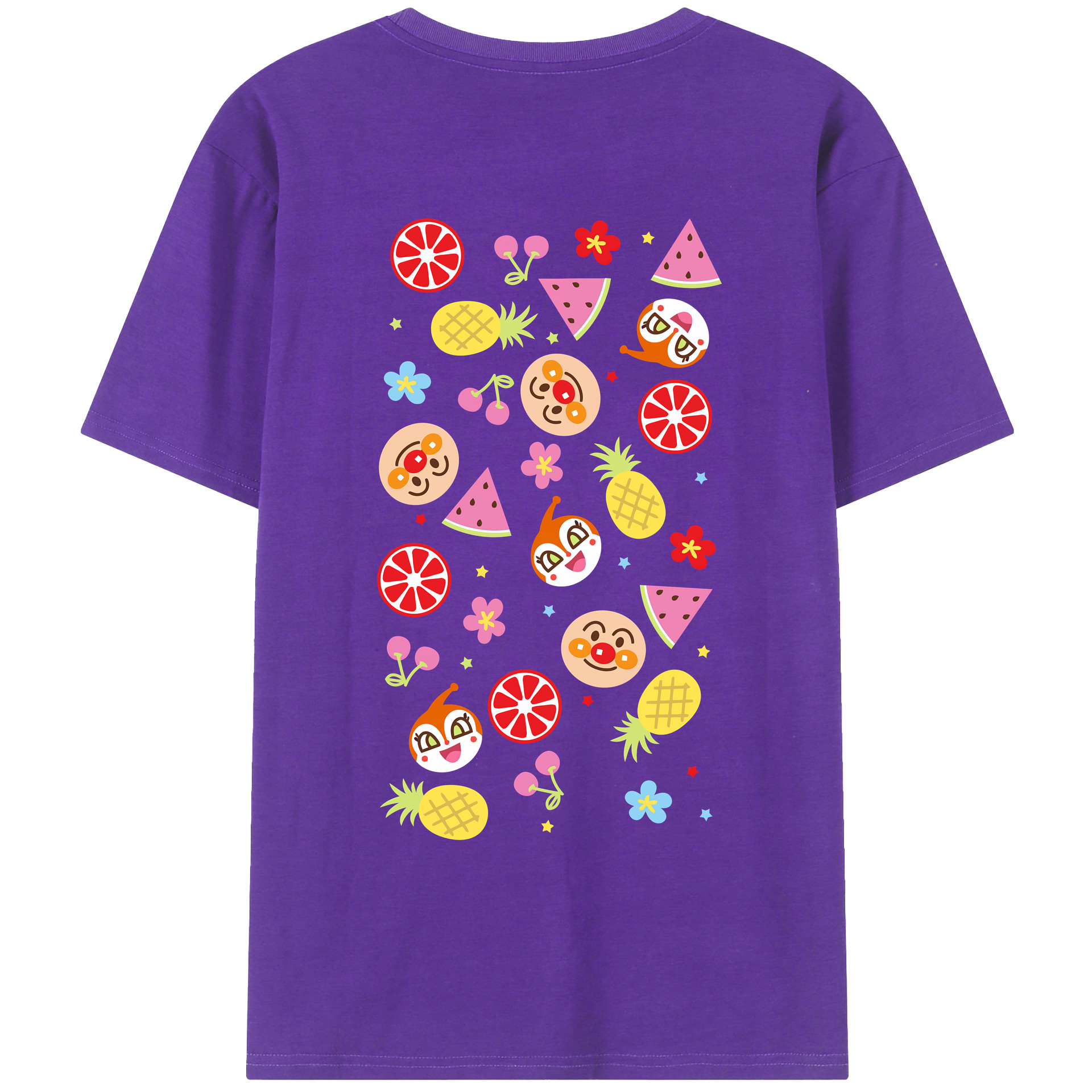 （画像用） アンパンマン Anpanman 綿100％ メンズ半袖Tシャツ（バックプリント） 通気性