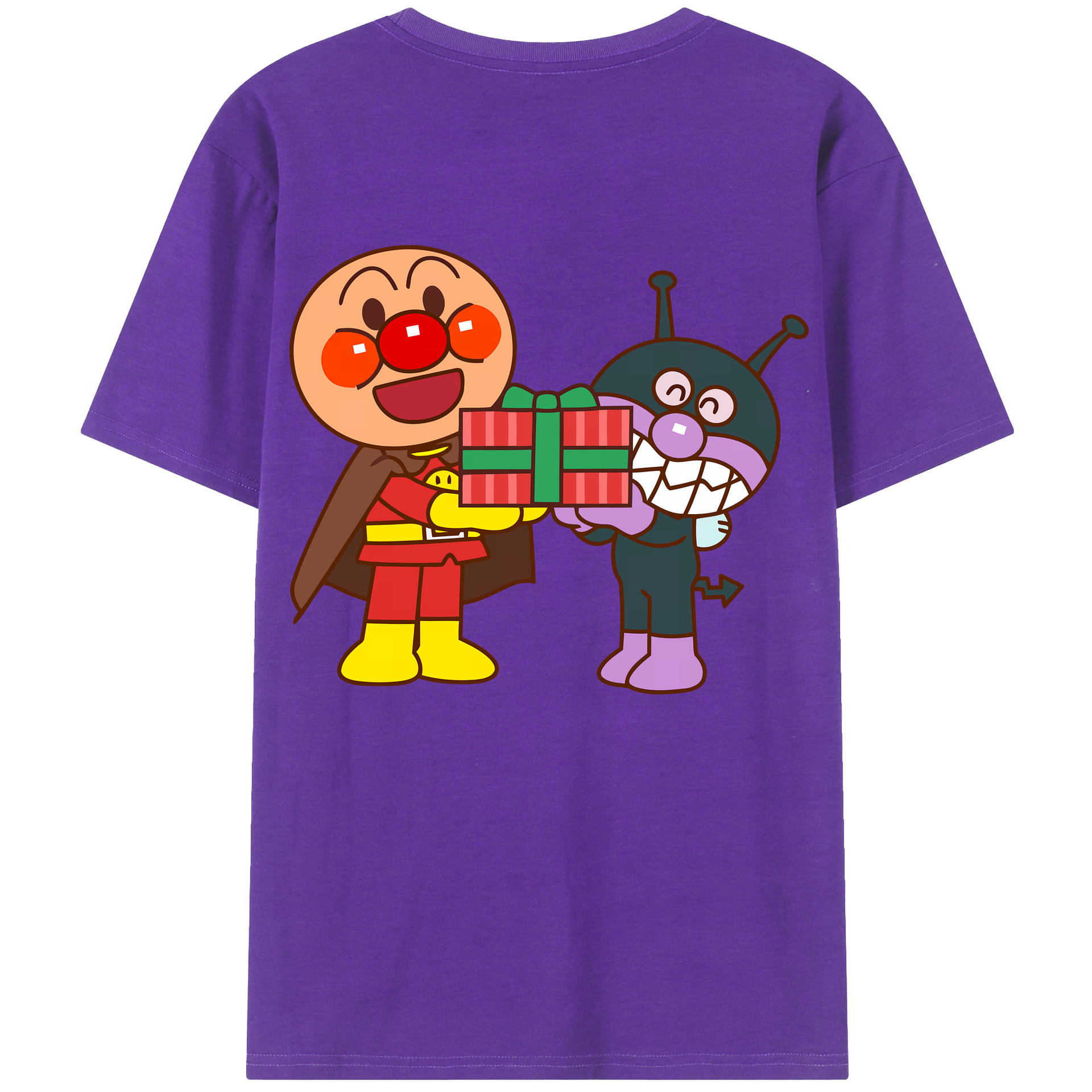 （画像用） アンパンマン Anpanman 綿100％ メンズ半袖Tシャツ（バックプリント） 通気性