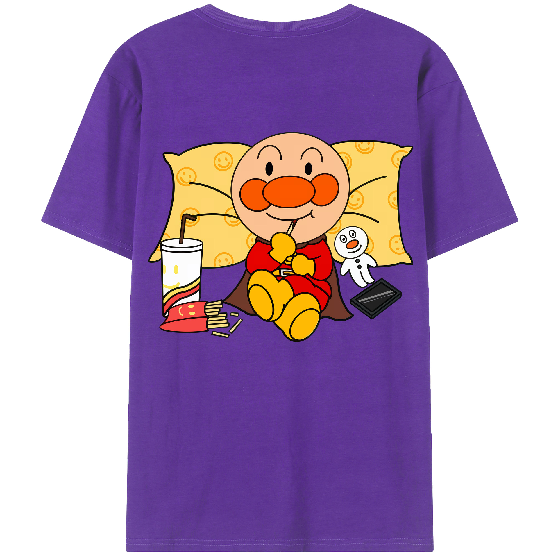 （画像用） アンパンマン Anpanman 綿100％ メンズ半袖Tシャツ（バックプリント） 通気性
