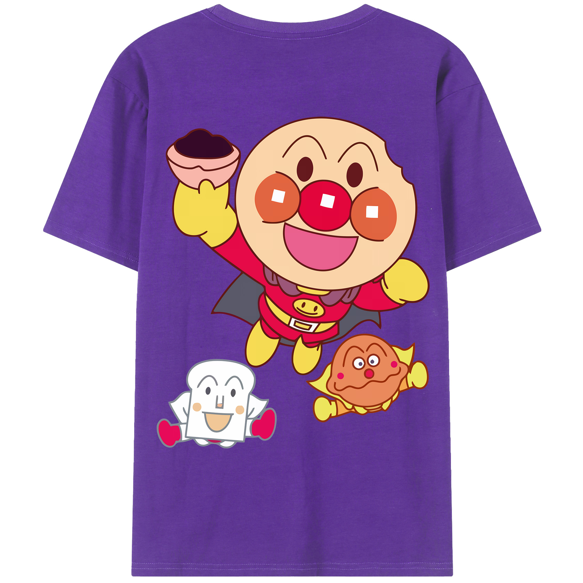 （画像用） アンパンマン Anpanman 綿100％ メンズ半袖Tシャツ（バックプリント） 通気性
