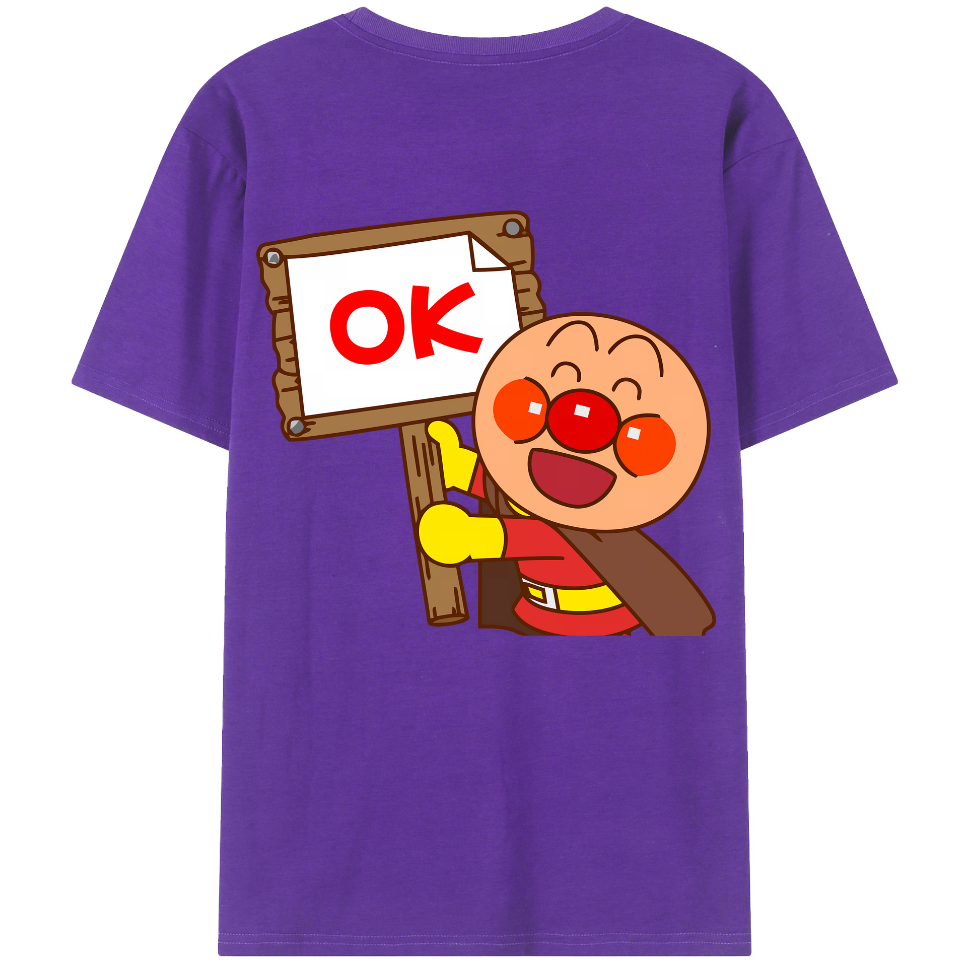 （画像用） アンパンマン Anpanman 綿100％ メンズ半袖Tシャツ（バックプリント） 通気性