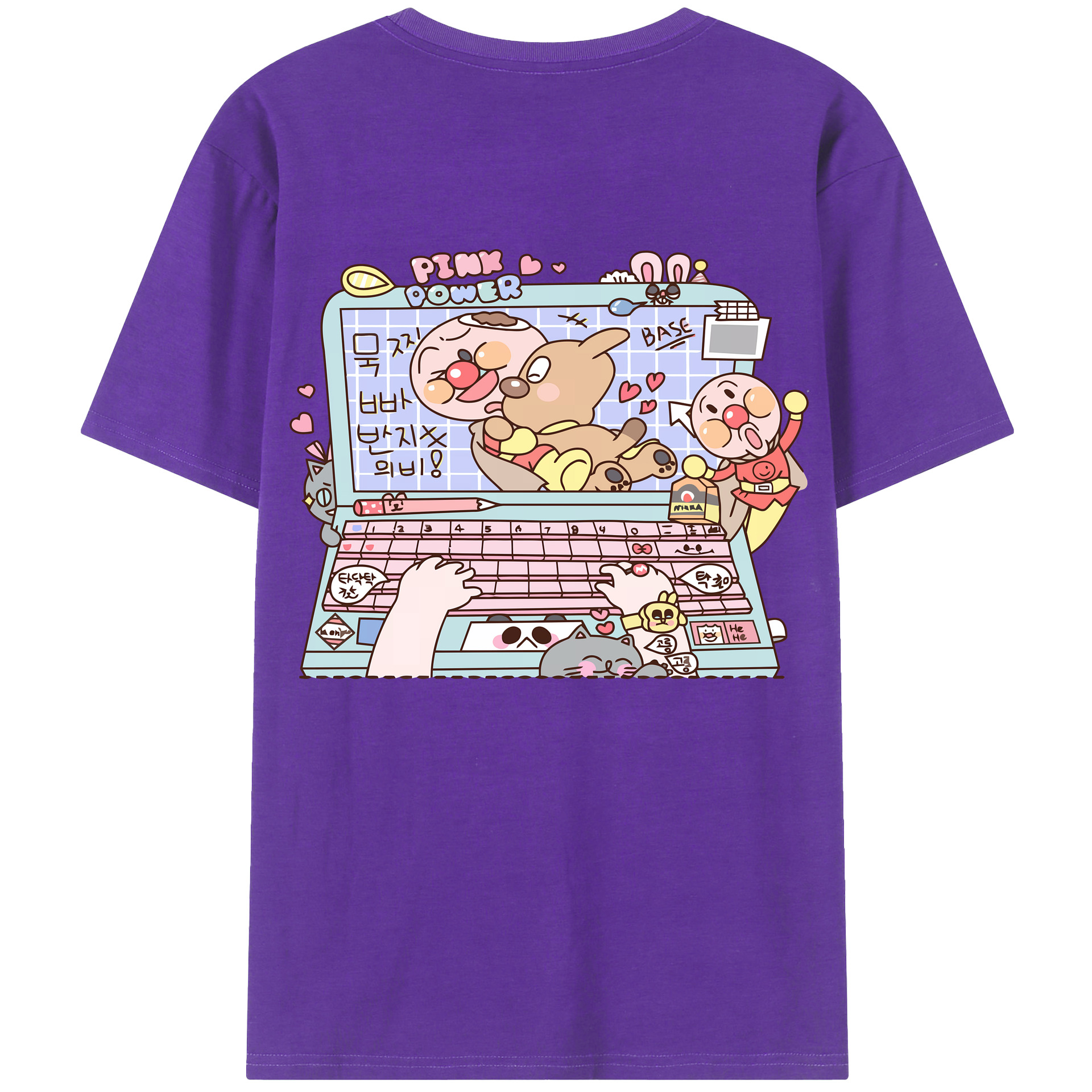 （画像用） アンパンマン Anpanman 綿100％ メンズ半袖Tシャツ（バックプリント） 通気性