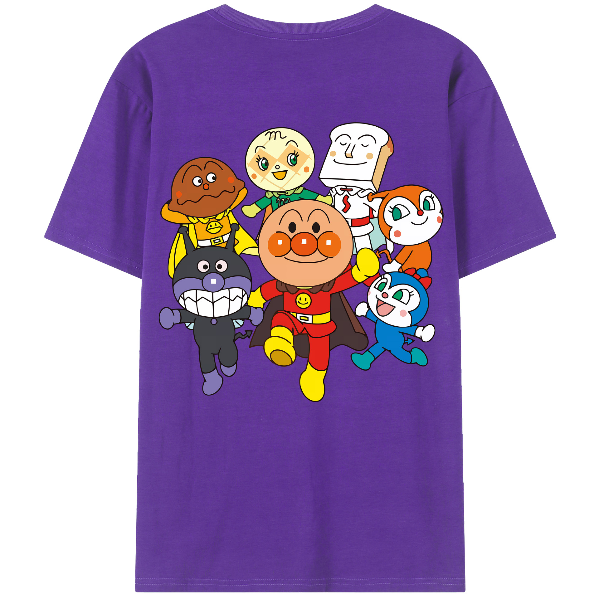 （画像用） アンパンマン Anpanman 綿100％ メンズ半袖Tシャツ（バックプリント） 通気性