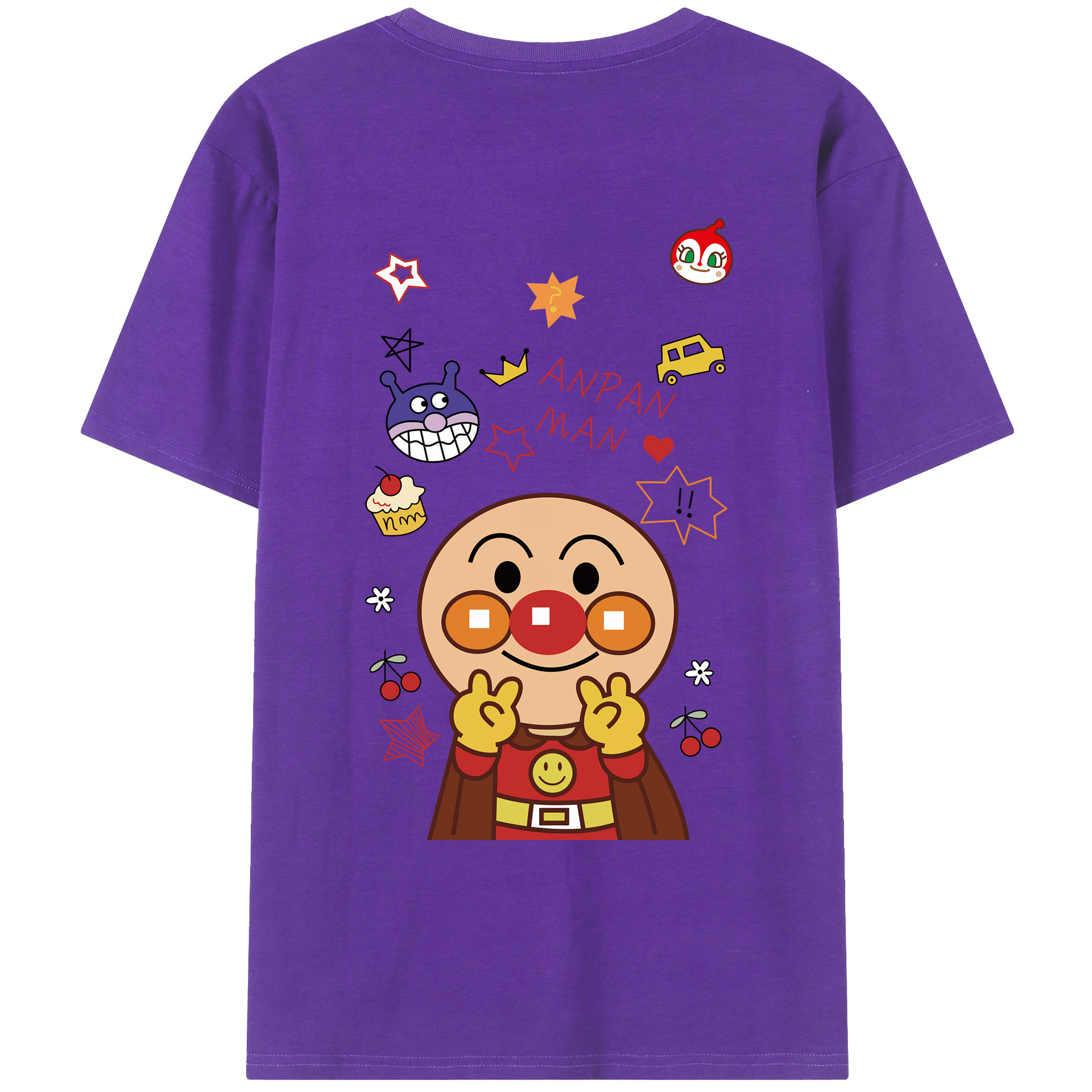 （画像用） アンパンマン Anpanman 綿100％ メンズ半袖Tシャツ（バックプリント） 通気性