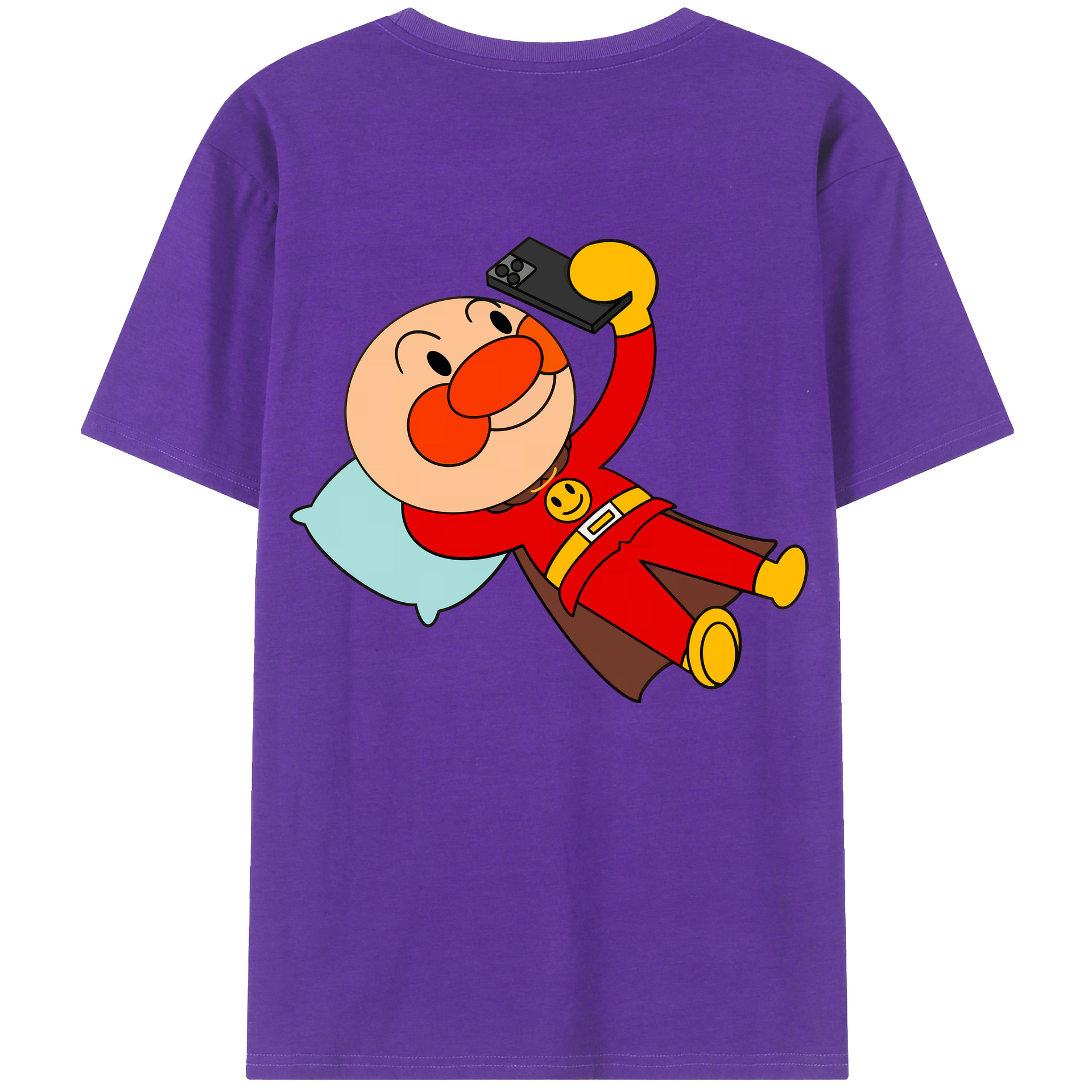 （画像用） アンパンマン Anpanman 綿100％ メンズ半袖Tシャツ（バックプリント） 通気性
