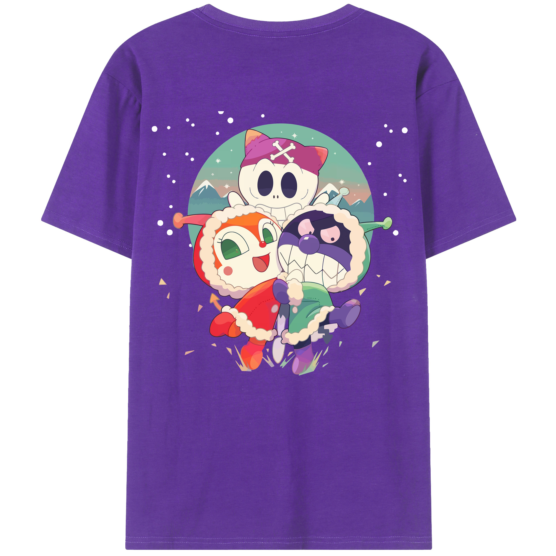 （画像用） アンパンマン Anpanman 綿100％ メンズ半袖Tシャツ（バックプリント） 通気性